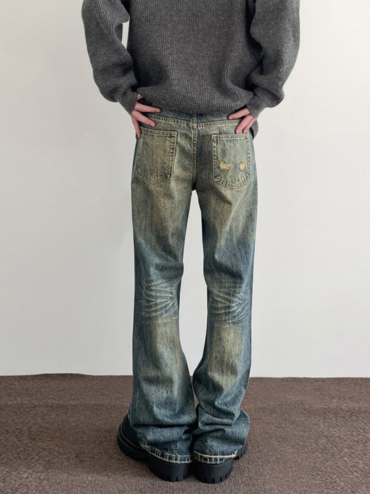 Japanese Brand Retro loose high street micro flared jeans Size US 32 / EU 48 - 4 Thumbnail
