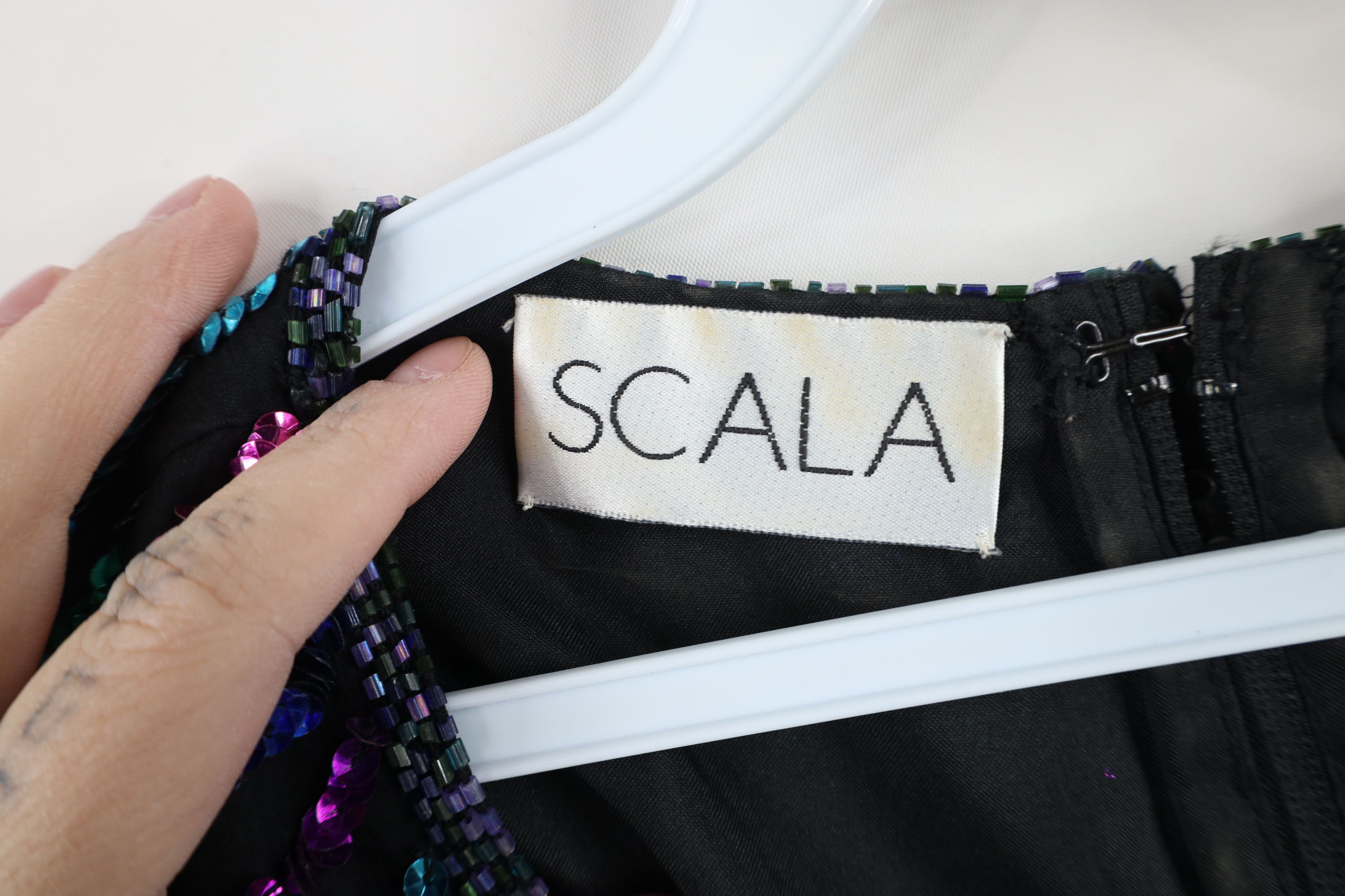 Vintage Vintage 90s Scala Swirl Sequin Beaded Party Shirt Oversized Size 3XL / US 20-22 - 8 Thumbnail