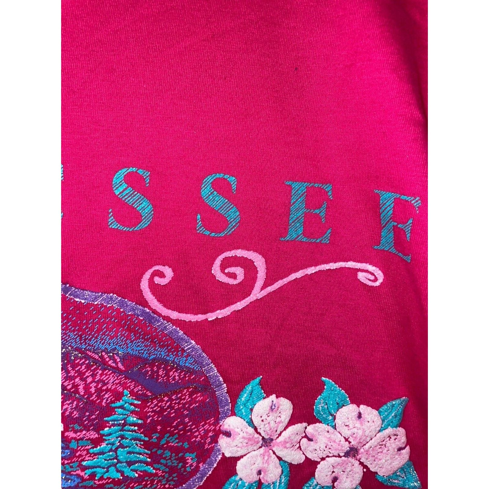 Jerzees Vintage Tennessee Shirt Forest Pink Nature TN Tee VTG L 90s Size US L / EU 52-54 / 3 - 7 Thumbnail