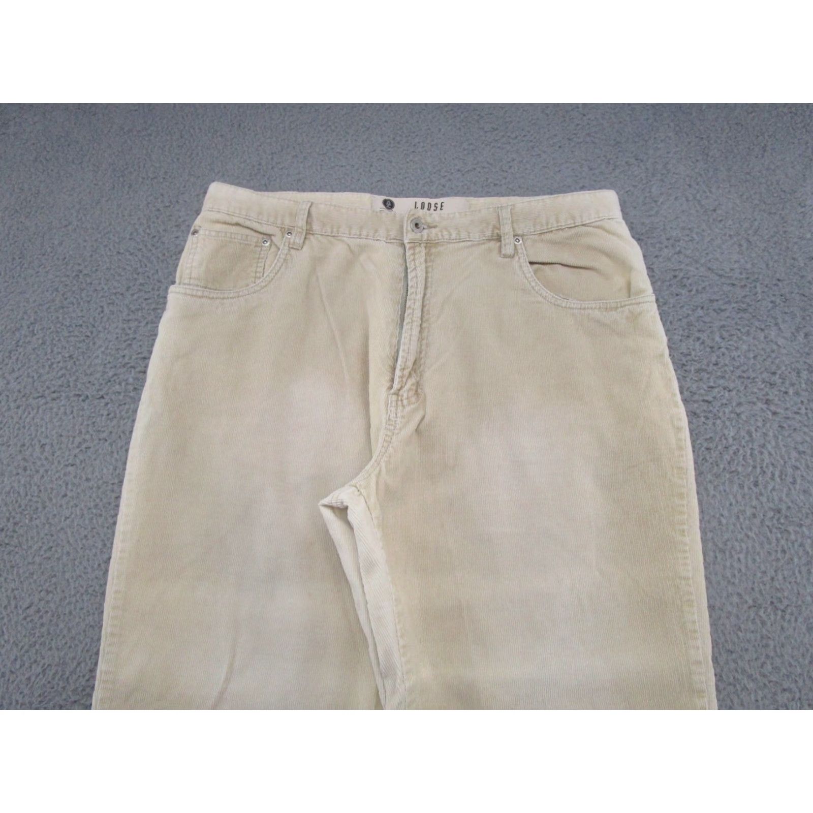 Vintage VINTAGE Arizona Jeans Corduroy Pants Mens 38x30 Baggy Relaxed Straight 5-Pocket Beige Cotton Chino Y2K 90s Mens Size US 38 / EU 54 - 3 Thumbnail