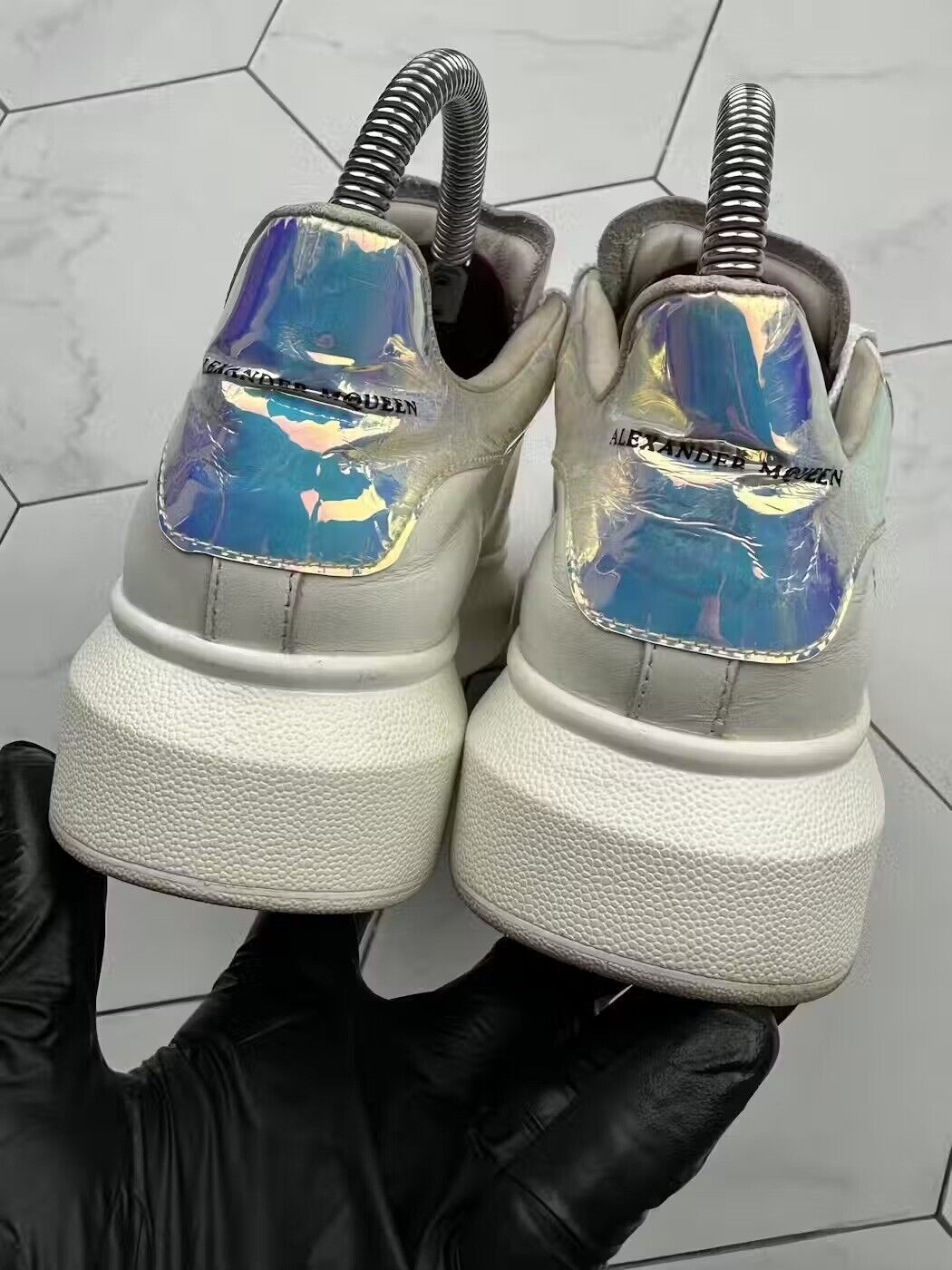 Alexander McQueen Alexander McQueen Oversized Leather Sneakers (B127) Size US 7 / IT 37 - 8 Thumbnail