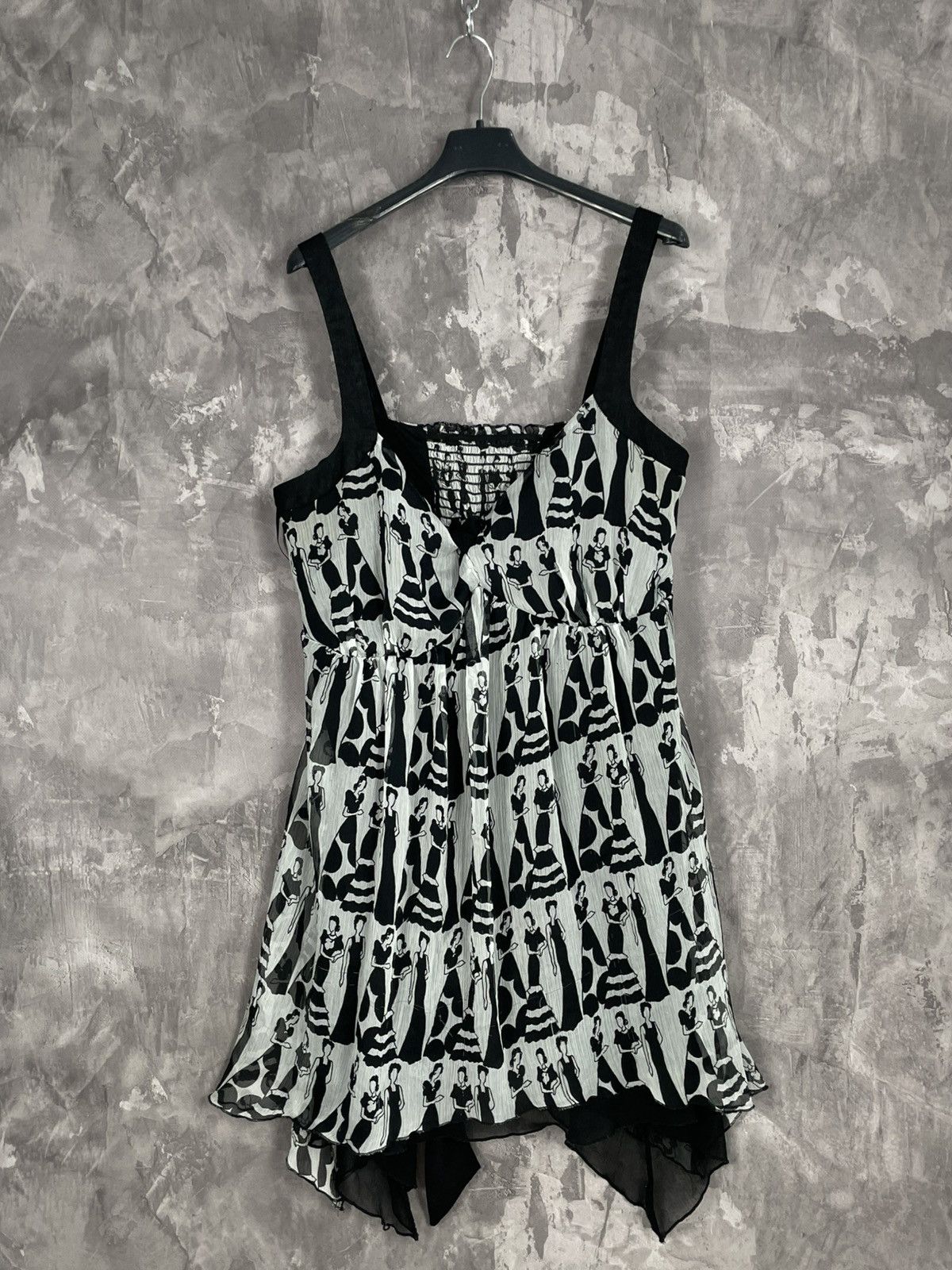 Vintage Archival Y2K Goth Emo Punk Abstract Design Dress