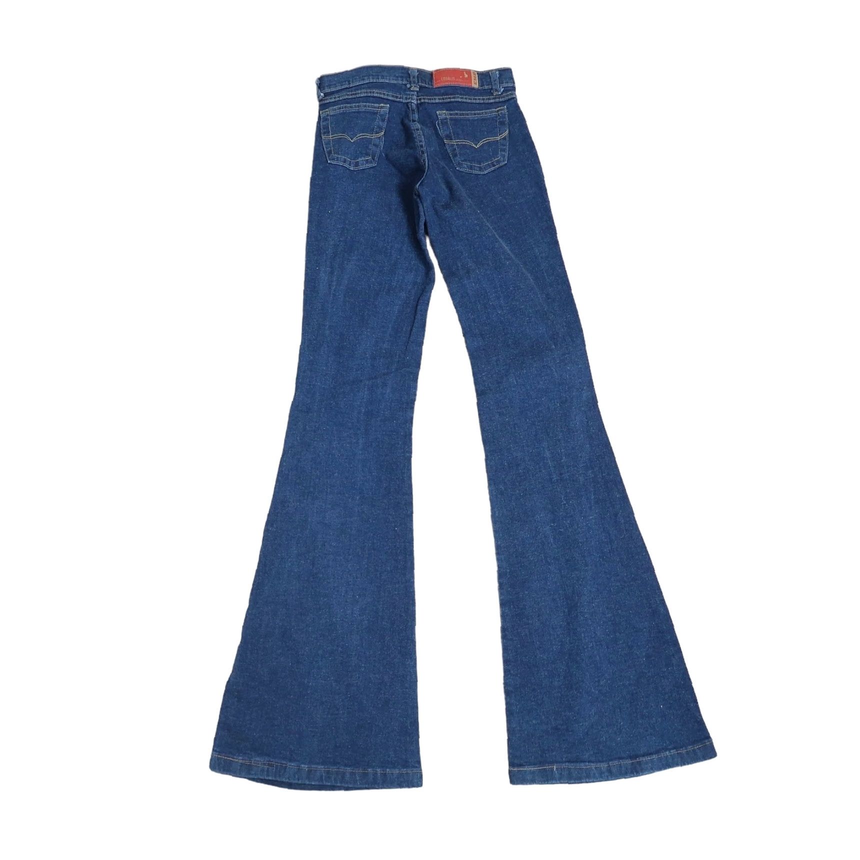 Bell VINTAGE Embrujo Jeans Bell Bottom Flare Low Rise Denim Medium Wash Blue Women Size 5 Regular Pants Boots Cut Size 27" / US 4 / IT 40 - 2 Thumbnail