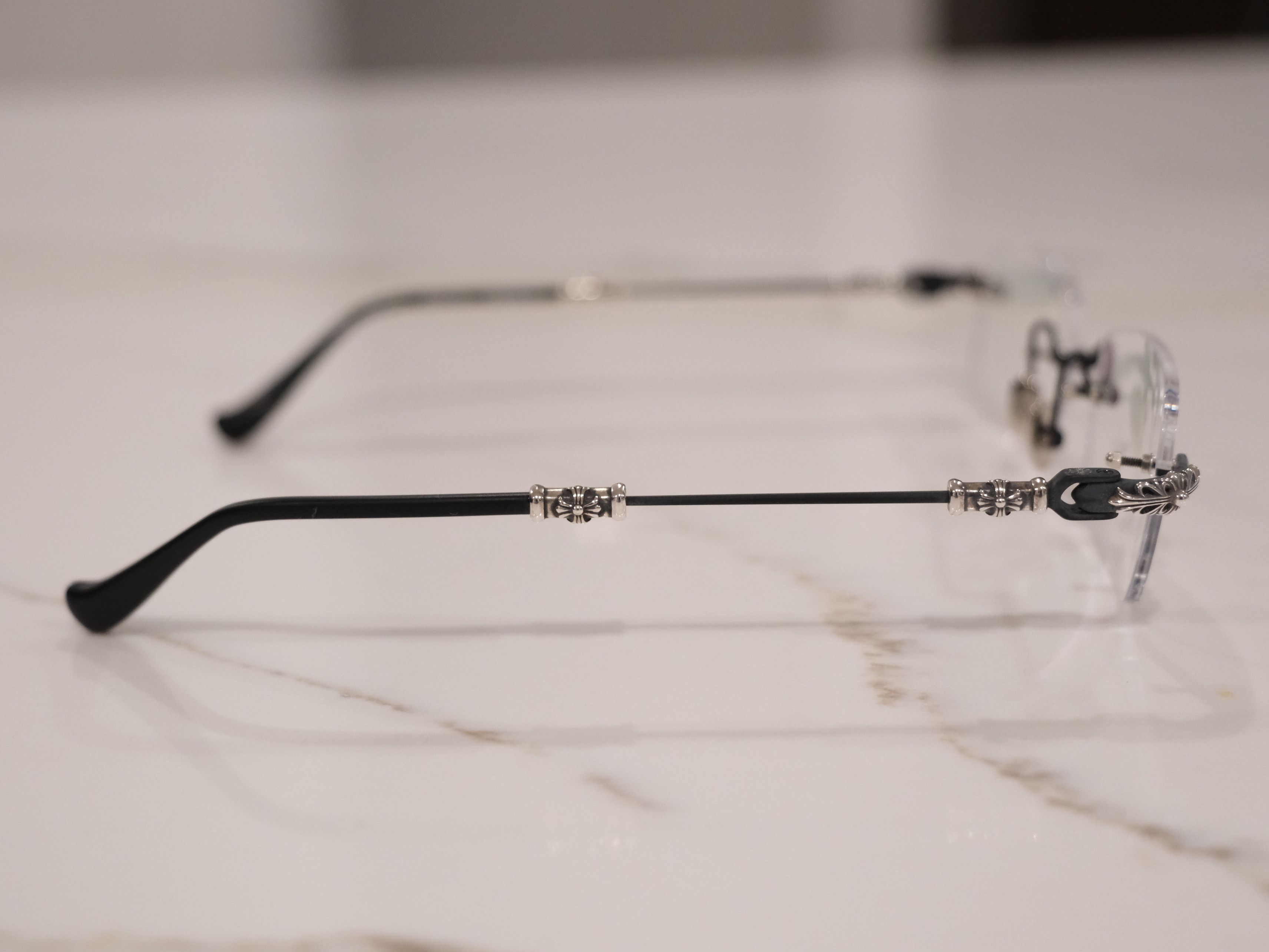 Chrome Hearts CHROME HEARTS PILLS III MATTE BLACK & SILVER GLASSES Size ONE SIZE - 7 Thumbnail