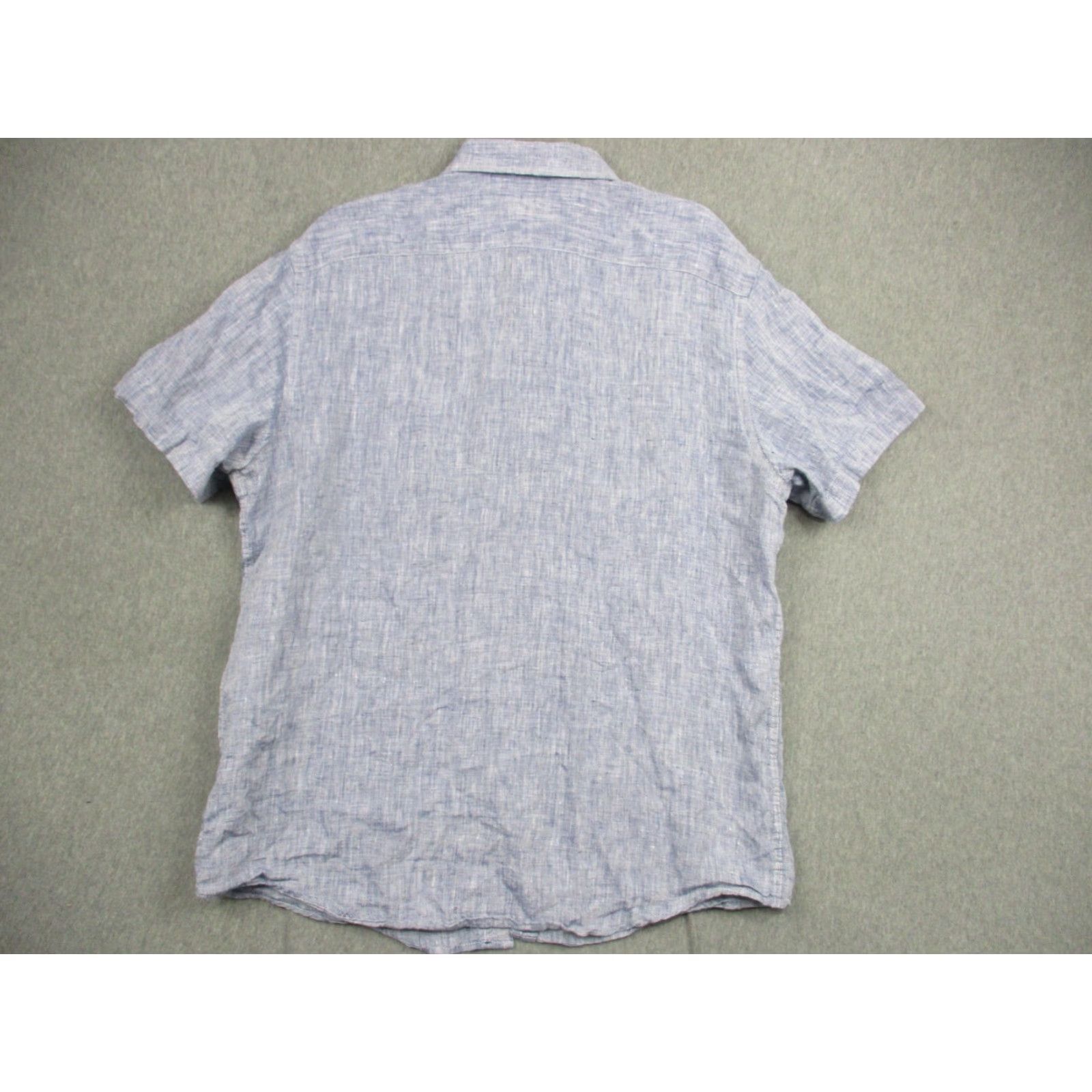 UNTUCKit UNTUCKit Shirt Mens Large Blue Linen Short Sleeve Button Up Casual Pocket 2010s Size US L / EU 52-54 / 3 - 6 Thumbnail