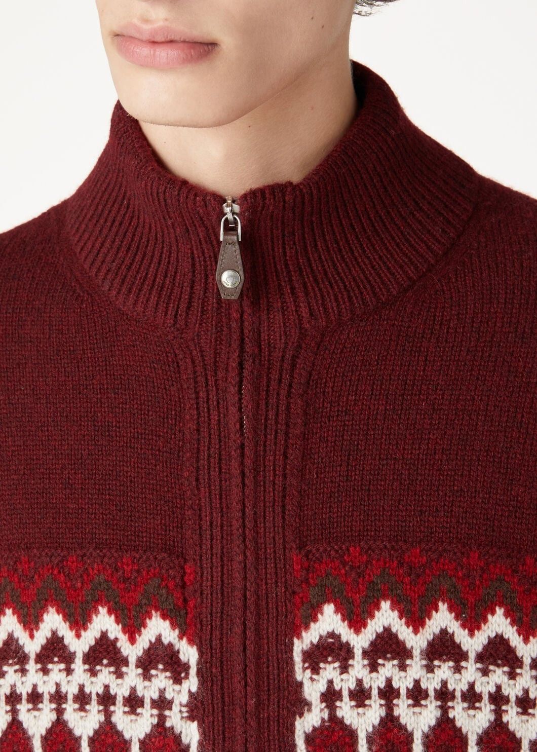 Loro Piana o1w1db10725 FAO6312 Alpe Pile Bomber Sweater in Dark Red Size US S / EU 44-46 / 1 - 3 Thumbnail