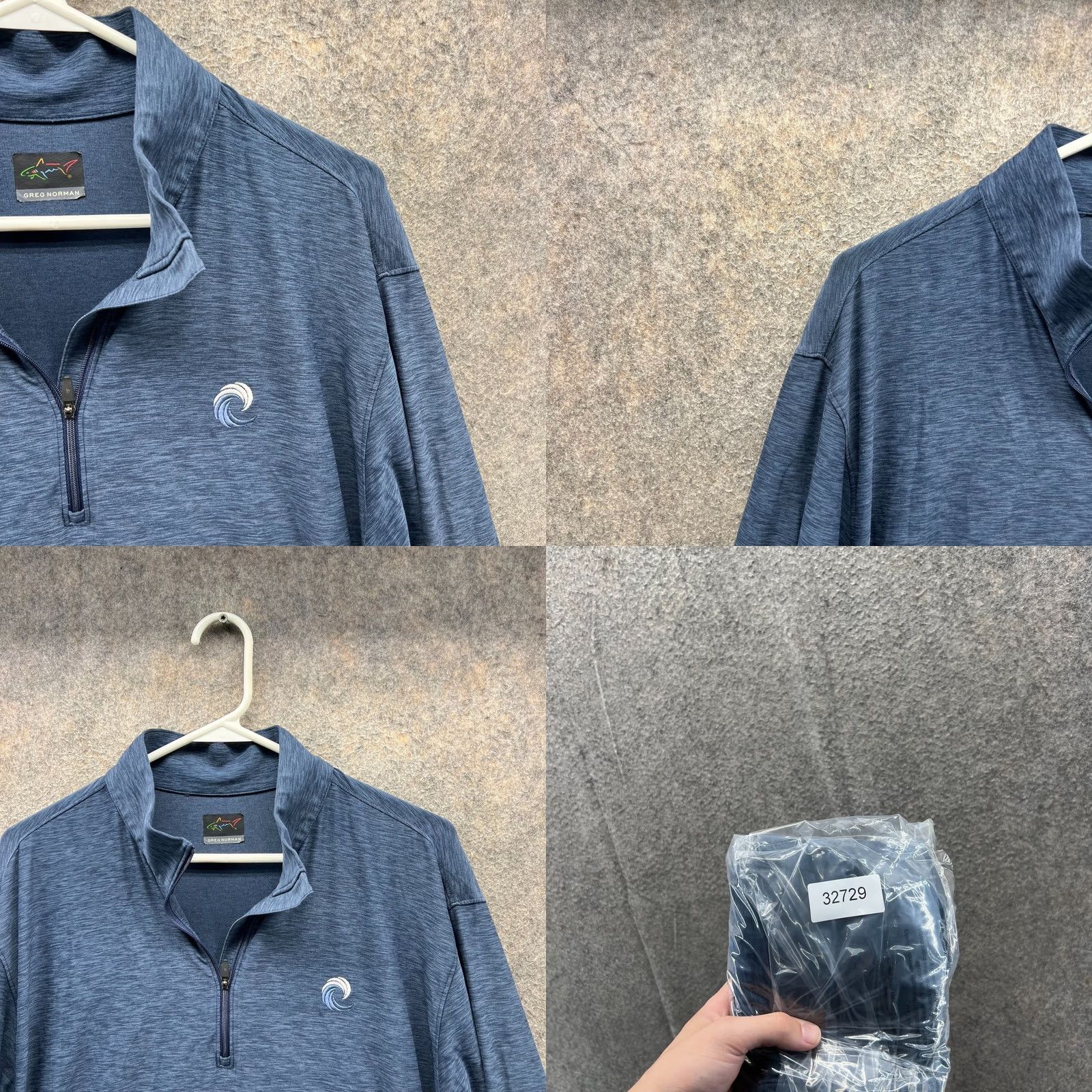 Vintage Greg Norman Sweatshirt Mens Large Blue Quarter Zip Fleece Pullover Heather Pullover Sweatshirt Knit Mock Neck Logo All Seasons Golf Size US L / EU 52-54 / 3 - 8 Thumbnail
