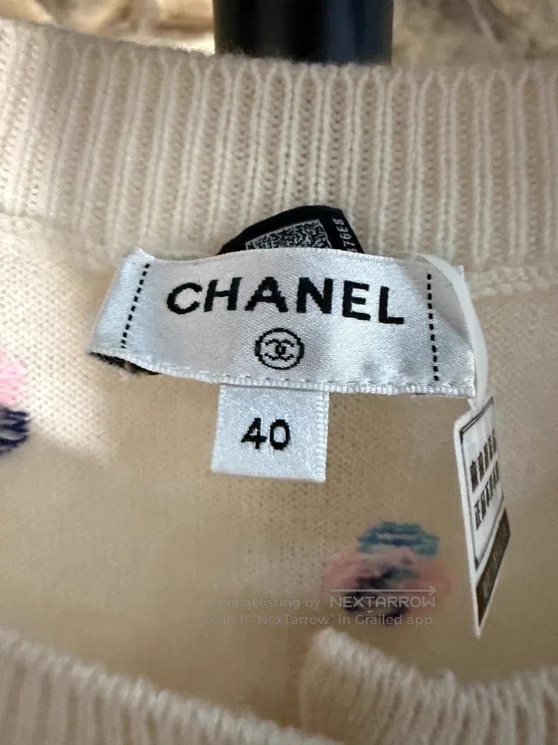 Chanel Chanel 24P new four-leaf clover cashmere white cardigan co Size S / US 4 / IT 40 - 2 Thumbnail
