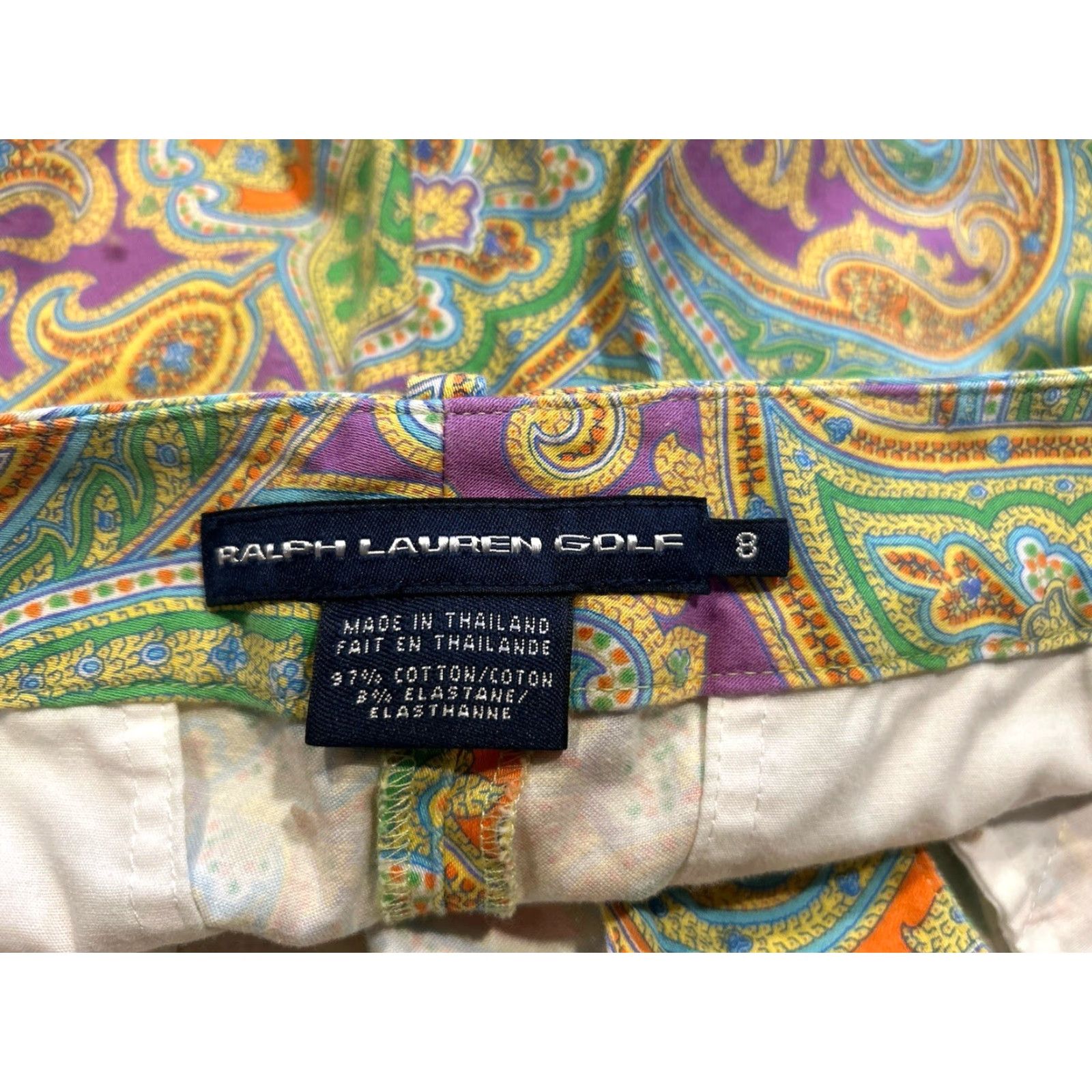 Ralph Lauren Ralph Lauren Golf Pants Womens Cropped Multicolor Paisley Print 8 Inseam 25 Peaceful 90s Art Festival Preppy City Beach Flower Tailored Size 30" / US 8 / IT 44 - 5 Thumbnail