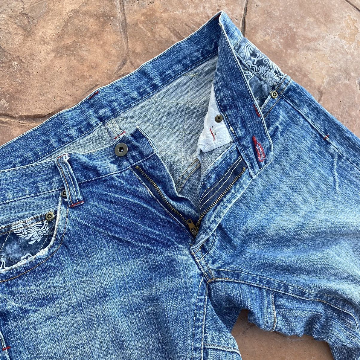 Japanese Brand Thrashed Vintage Dragon Boro Indigo ERD GRUNGE YOHJI JEANS Size US 33 - 7 Thumbnail