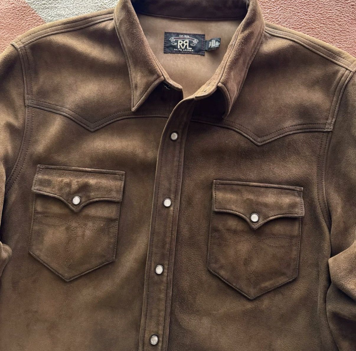 RRL Ralph Lauren RRL Ralph Lauren Double RL Suede Leather Shirt K22 Size US XL / EU 56 / 4 - 3 Thumbnail