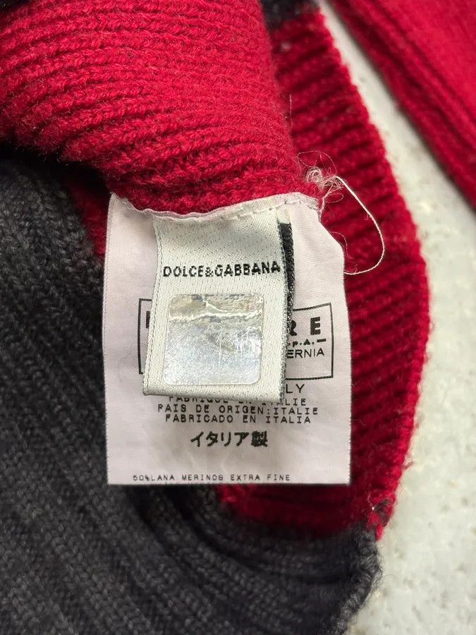Dolce & Gabbana 2000s Dolce & Gabbana Grey & Red Turtleneck Size US S / EU 44-46 / 1 - 8 Thumbnail