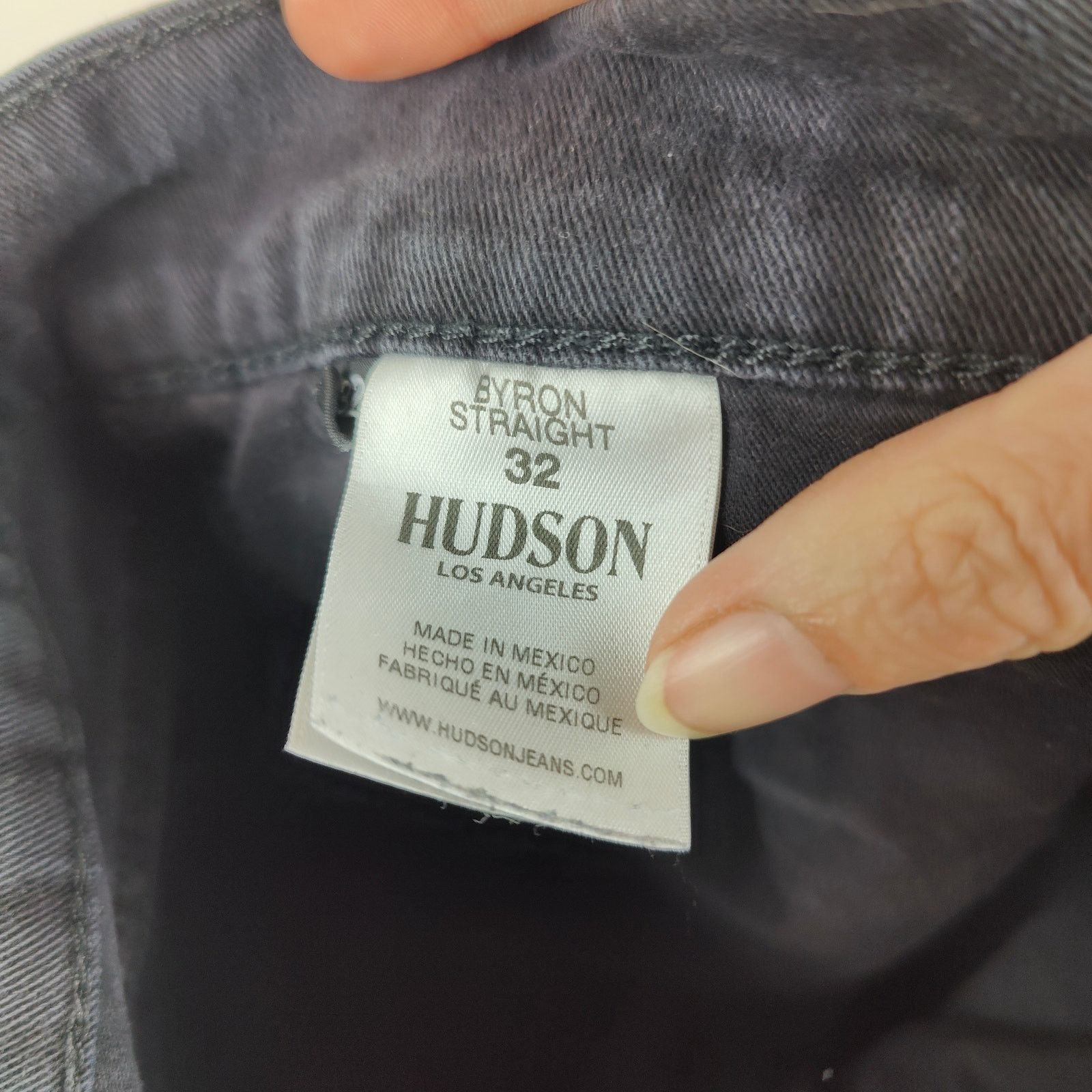 Hudson Hudson Byron Straight Jeans Mens 32 Black Wash Stretch Size US 32 / EU 48 - 8 Thumbnail