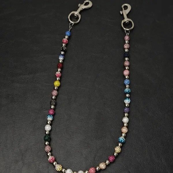 Japanese Brand Round Bead Rhinestone Wallet Chain Size ONE SIZE - 1 Thumbnail