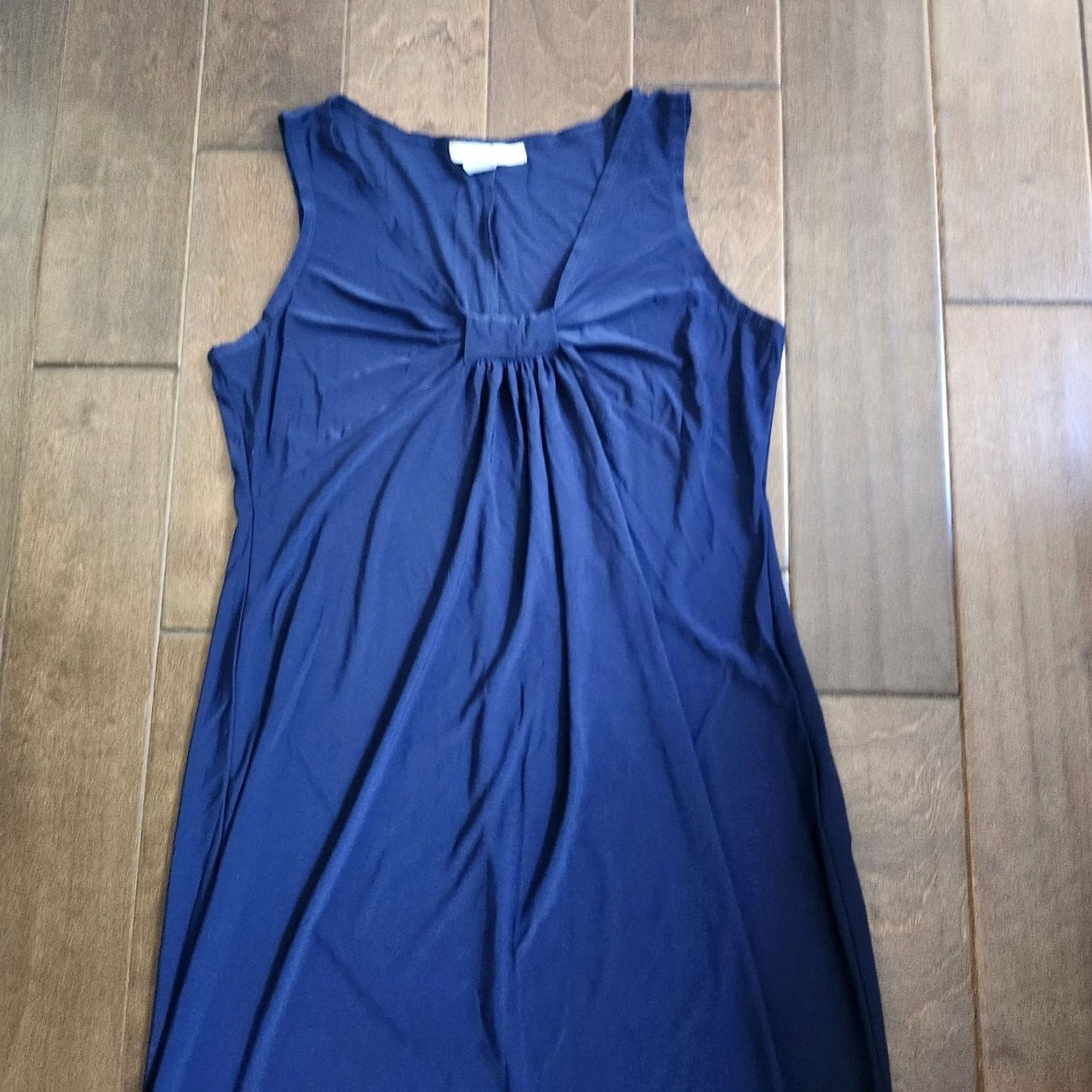 Vintage Jonathan Martin Women's Navy Blue Sleeveless Maxi Dress Size 14 - Long Polyester Spandex Size XL / US 12-14 / IT 48-50 - 4 Thumbnail