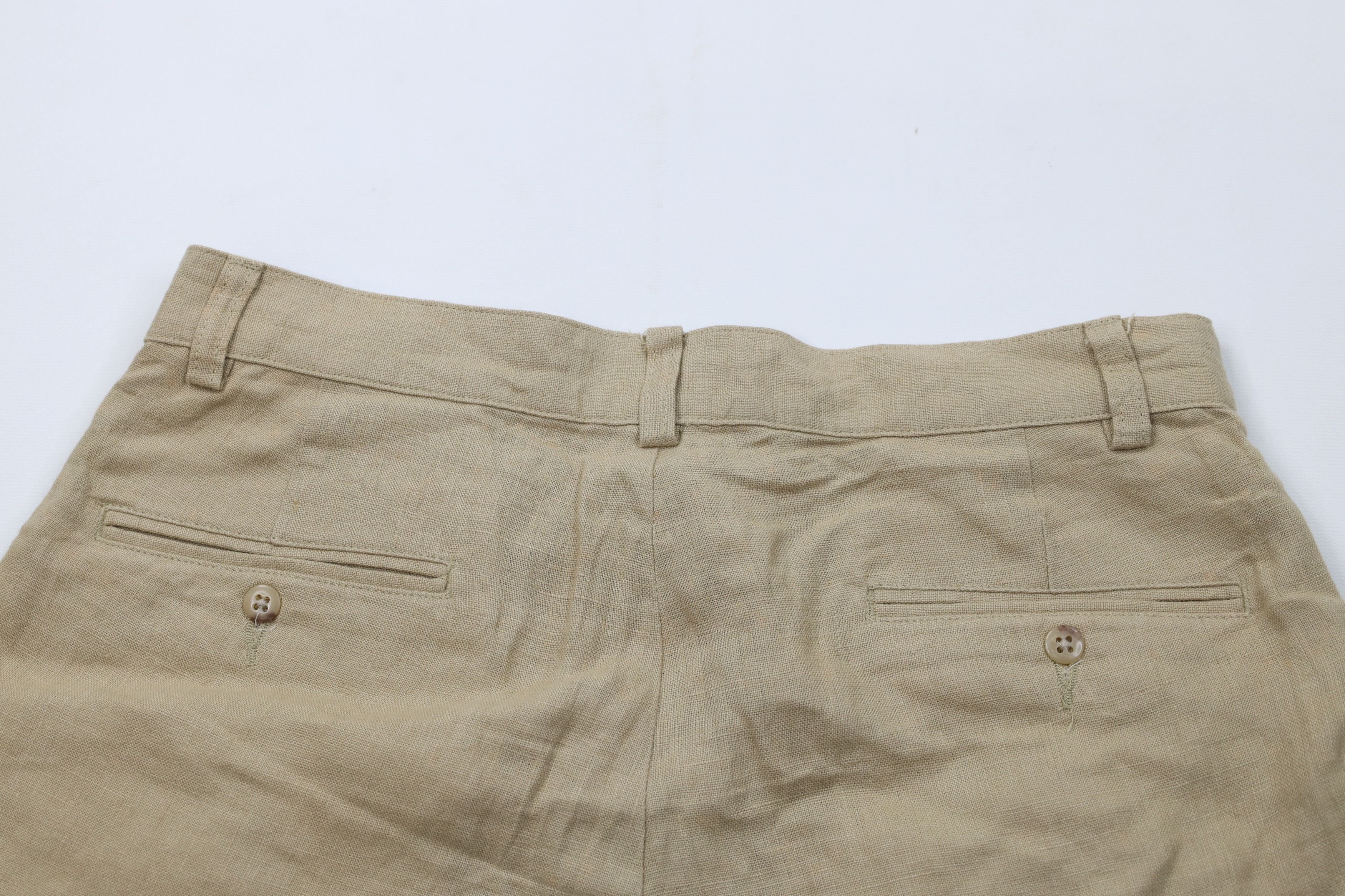 Ralph Lauren Vintage 90s Ralph Lauren Linen Above Knee Chino Shorts Beige Size US 32 / EU 48 - 11 Thumbnail