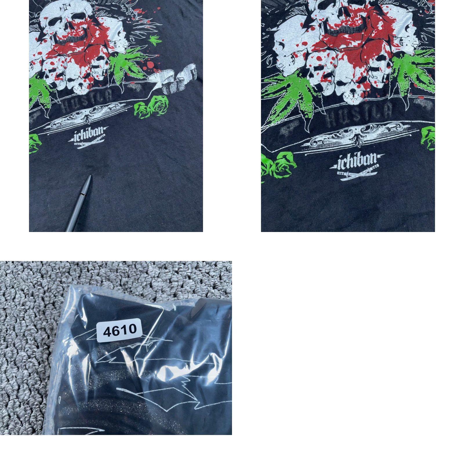 Vintage VINTAGE T-Shirt Skull Wings Print Adult 4XL Black Cotton Crew Neck Men Graphic 2000s Men’s Size US XXL / EU 58 / 5 - 8 Thumbnail