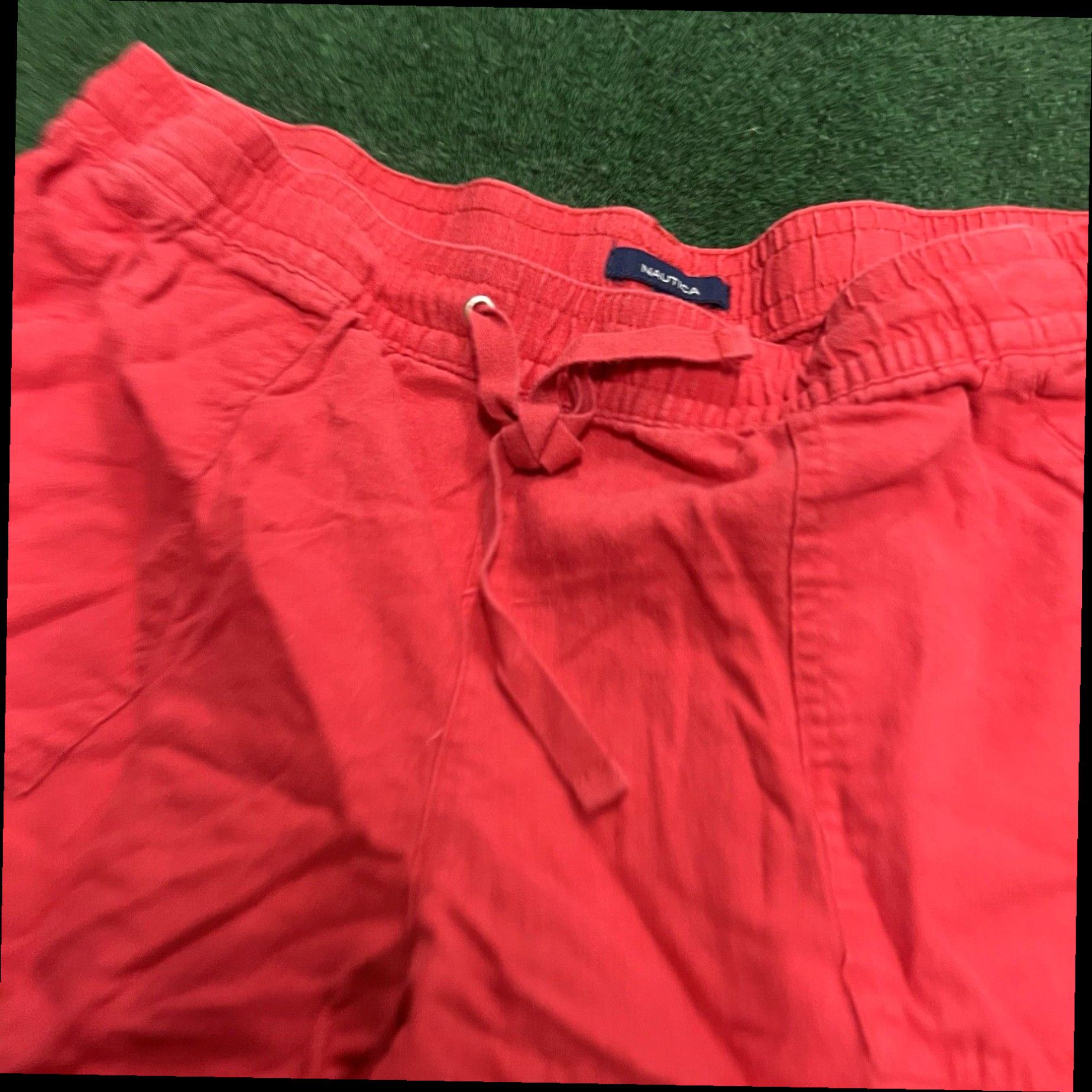 Nautica Nautica Shorts Womens Size L Red Linen Blend Pull on Drawtring Pockets Casual Size 36" / US 14 / IT 50 - 2 Thumbnail