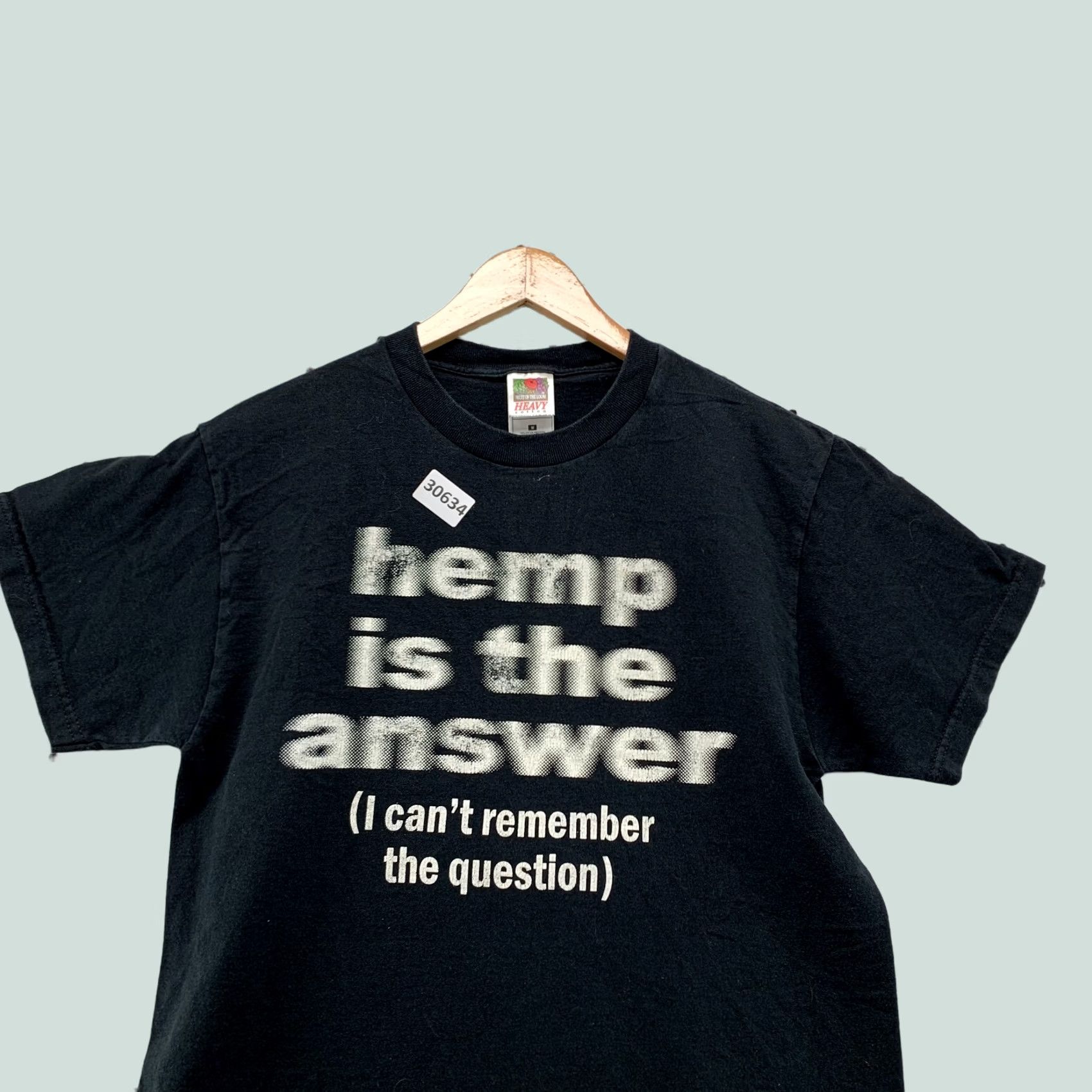 Fruit Of The Loom VINTAGE Fruit of the Loom Shirt Mens Medium Black Funny Marijuana Hemp Quote 19.5x27.5 Size US M / EU 48-50 / 2 - 1 Thumbnail