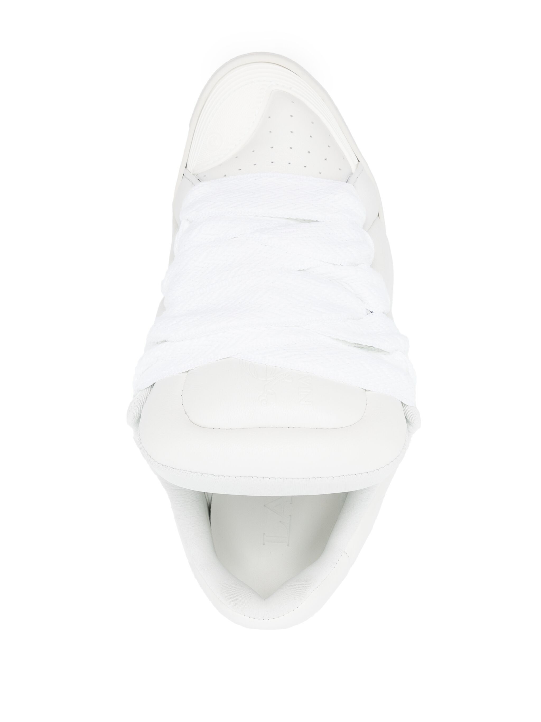 Lanvin o1w1db11124 Curb Leather Sneakers in White Size US 7 / EU 40 - 4 Thumbnail
