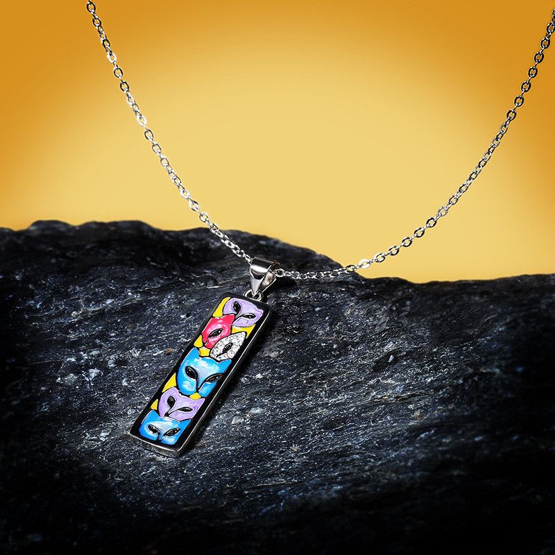 Jewelry Unique Pendant Handmade Enamel Necklace Size ONE SIZE - 3 Thumbnail