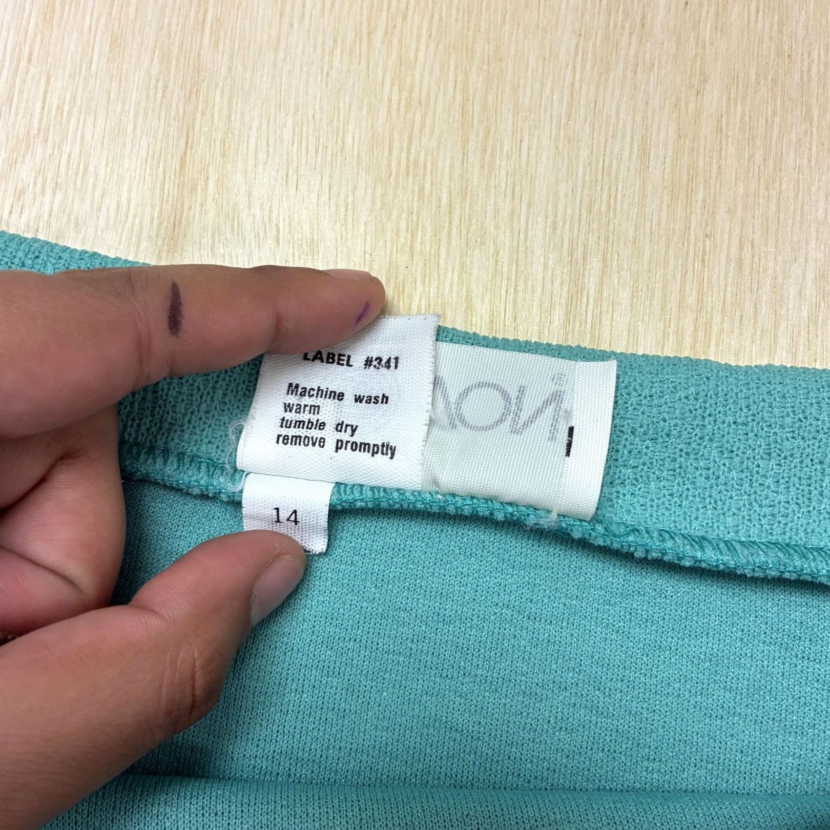 Vintage VINTAGE Devon Skirt Womens 14 Green Knit A-Line Knee Length Office Union Made Size 36" / US 14 / IT 50 - 4 Thumbnail