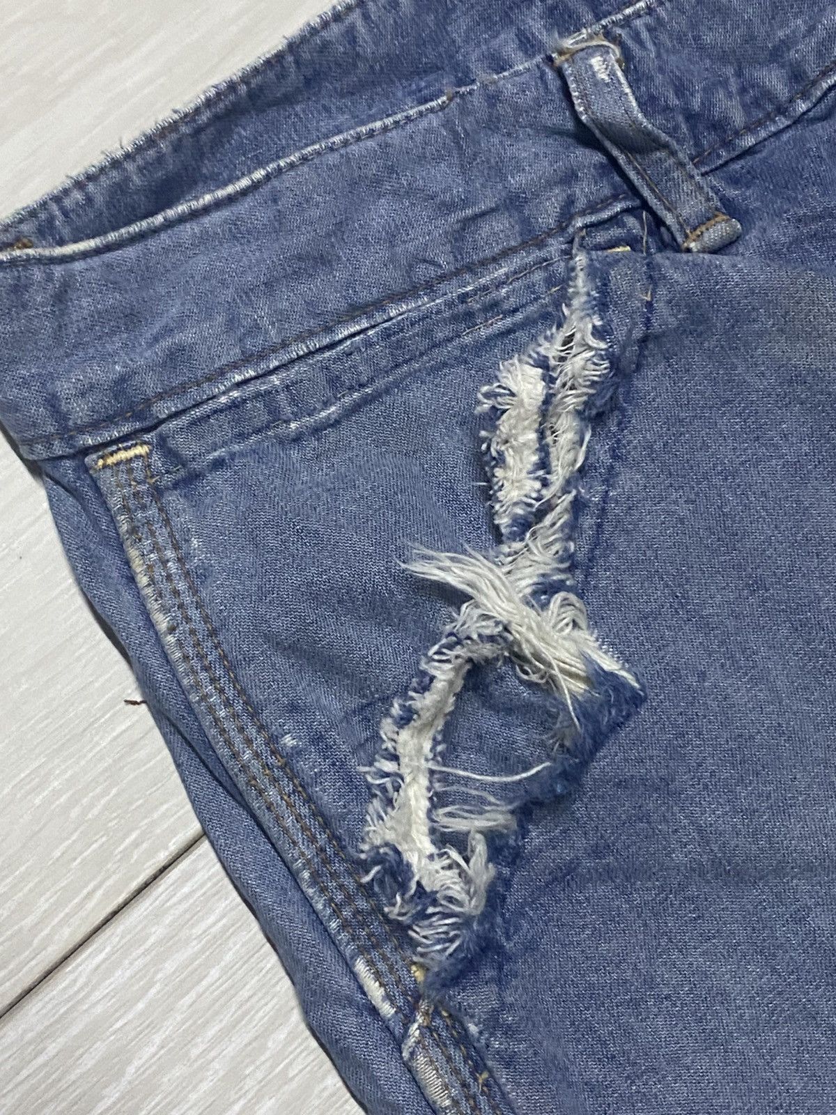 Global Work Vintage Global Worker Carpenter Grunge Frayer Baggy Pants Size US 32 / EU 48 - 12 Thumbnail