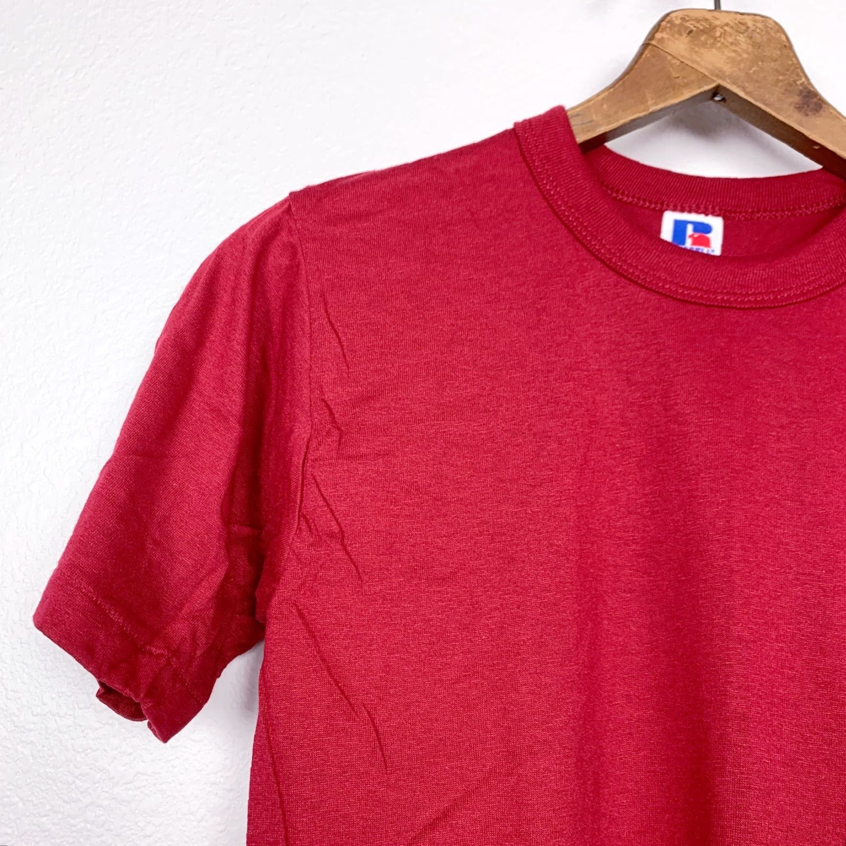 Russell Athletic VINTAGE Russell Athletic T-Shirt Small USA 90s Deadstock Red Short Sleeve Cotton Unisex Basic Tee Mens Womens Boys Girls S Size US S / EU 44-46 / 1 - 2 Thumbnail