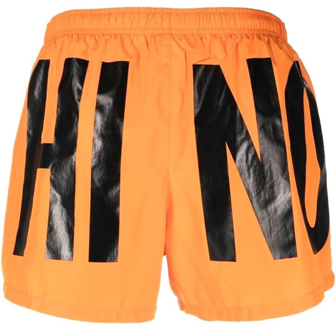 Moschino Moschino Brand Print Logo Bright Orange Short Swim Shorts Size US 36 / EU 52 - 2 Thumbnail