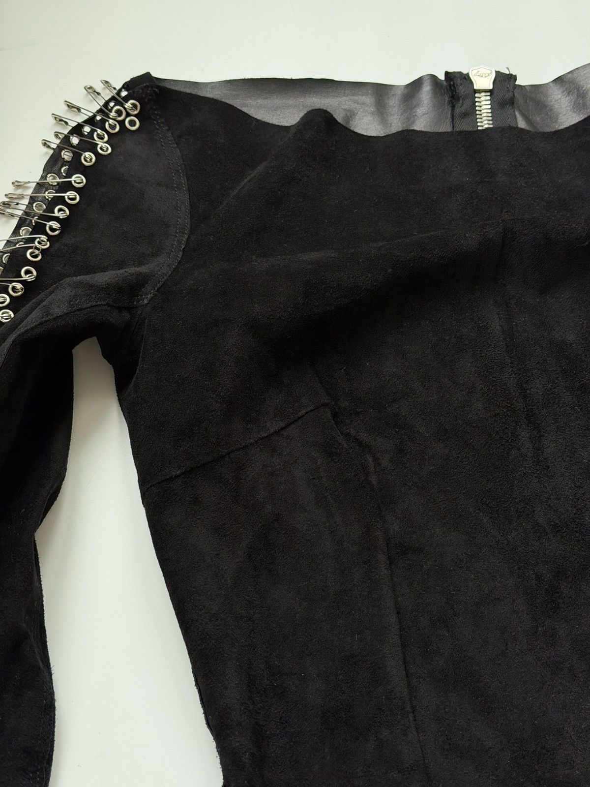 Balmain BALMAIN Decarnin SS2011 Safety Pin Leather Calf Mini Dress Size S / US 4 / IT 40 - 14 Thumbnail