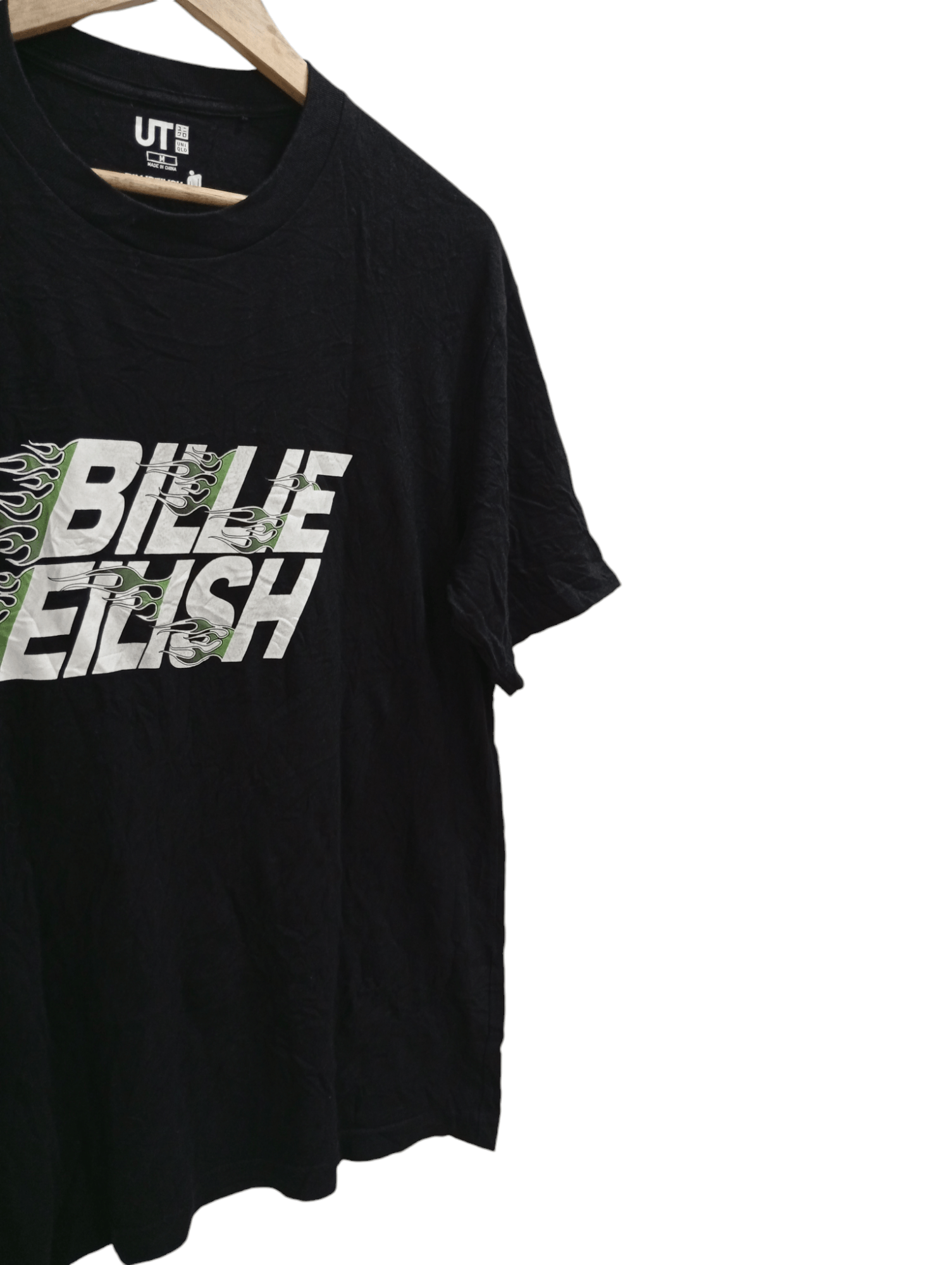 Band Tees × Billie Eilish × Uniqlo 🔥🔥Uniqlo x Billie Eilish Spellout Flame T-Shirt Size US M / EU 48-50 / 2 - 8 Thumbnail