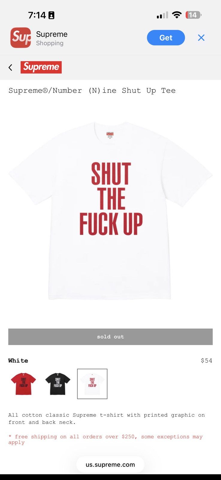 Number (N)ine × Supreme Shut the f up t-shirt new | Grailed