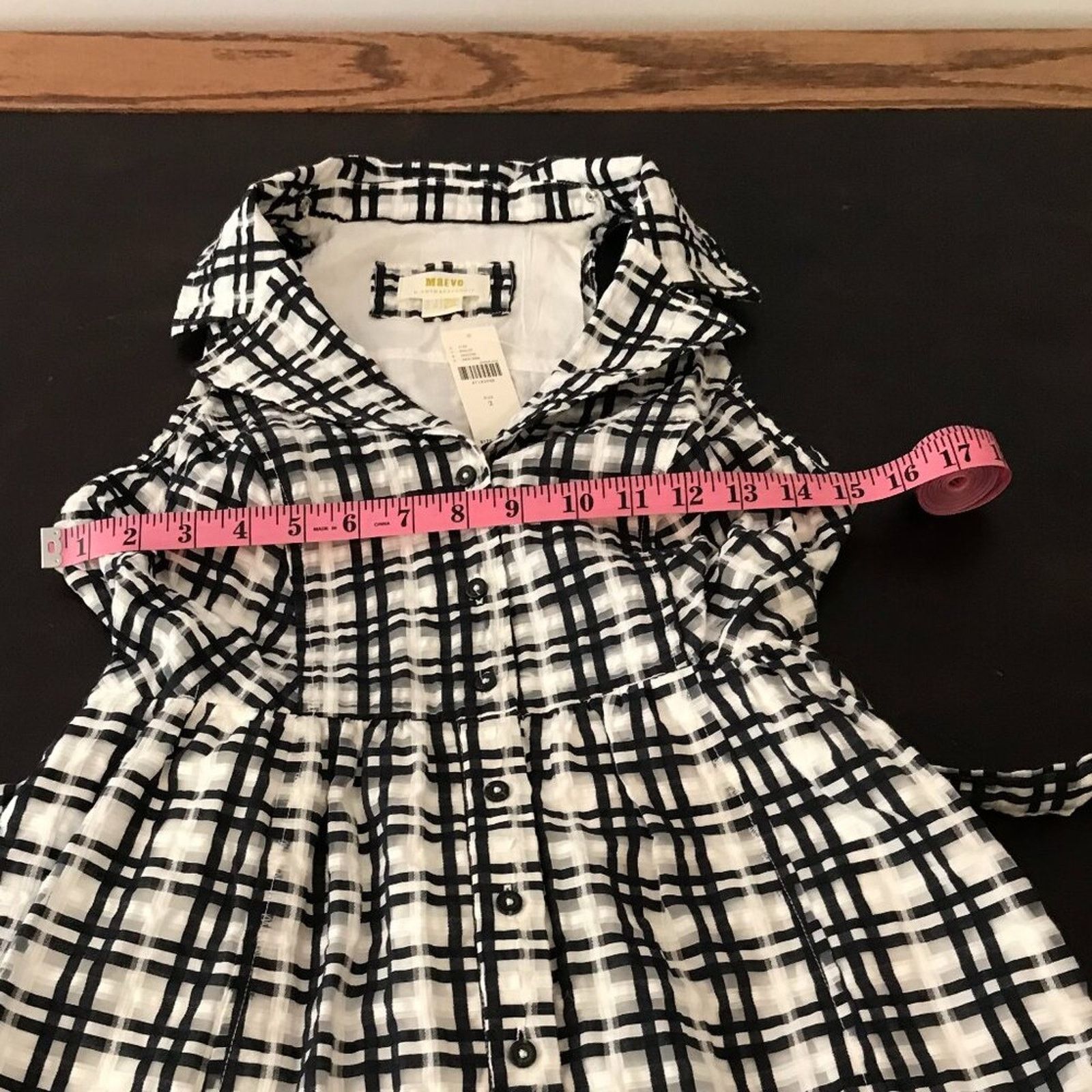 Anthropologie Anthropologie Maeve Black/White Plaid Mini Shirt Dress Size XS / US 0-2 / IT 36-38 - 6 Thumbnail