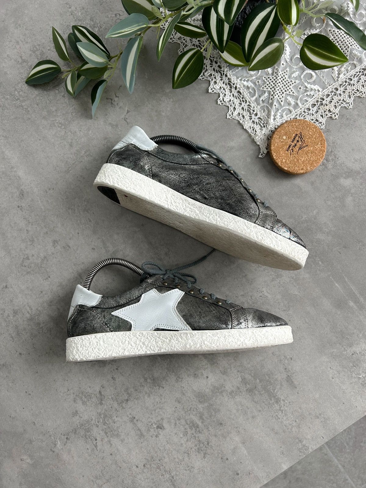 A.S.98 × Vintage A.S. 98 low top silver leather sneakers Y2K Size US 8 / IT 38 - 11 Thumbnail