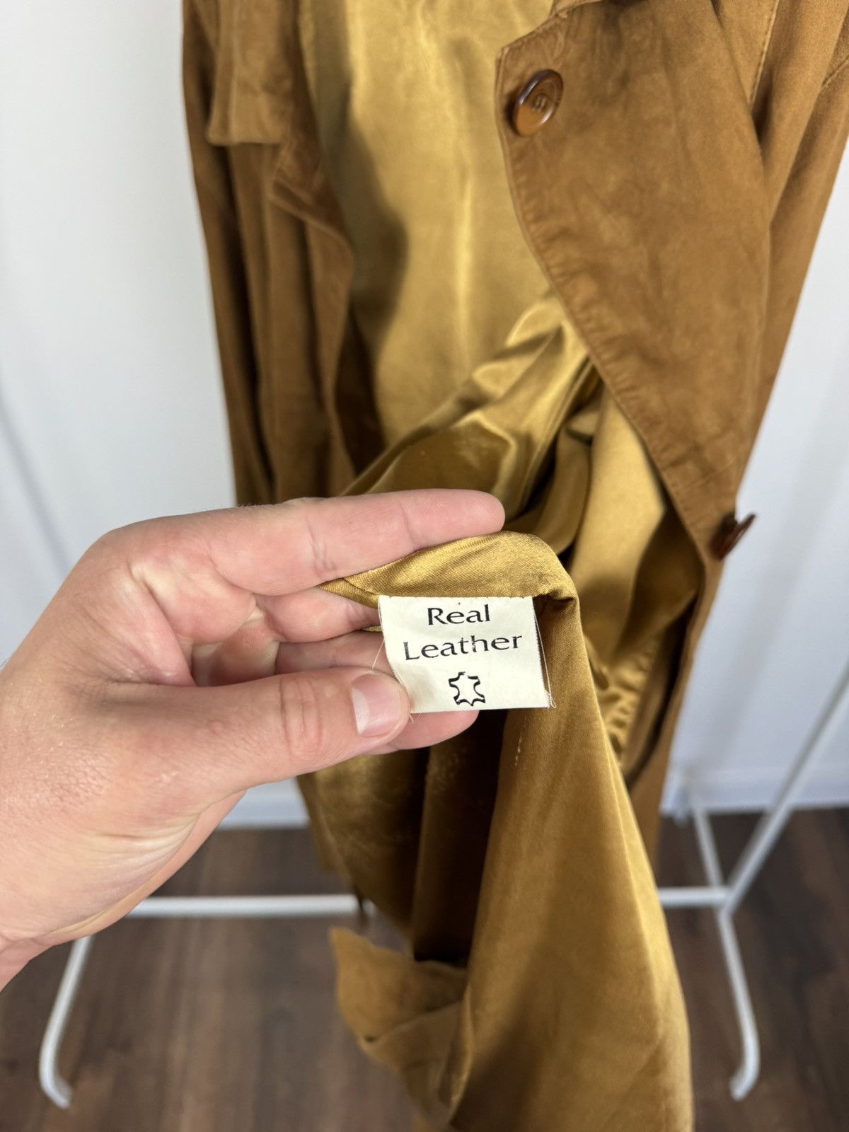 Leather Vintage Brown Suede Leather Trench Coat Jacket Men’s Coat Size US L / EU 52-54 / 3 - 12 Thumbnail