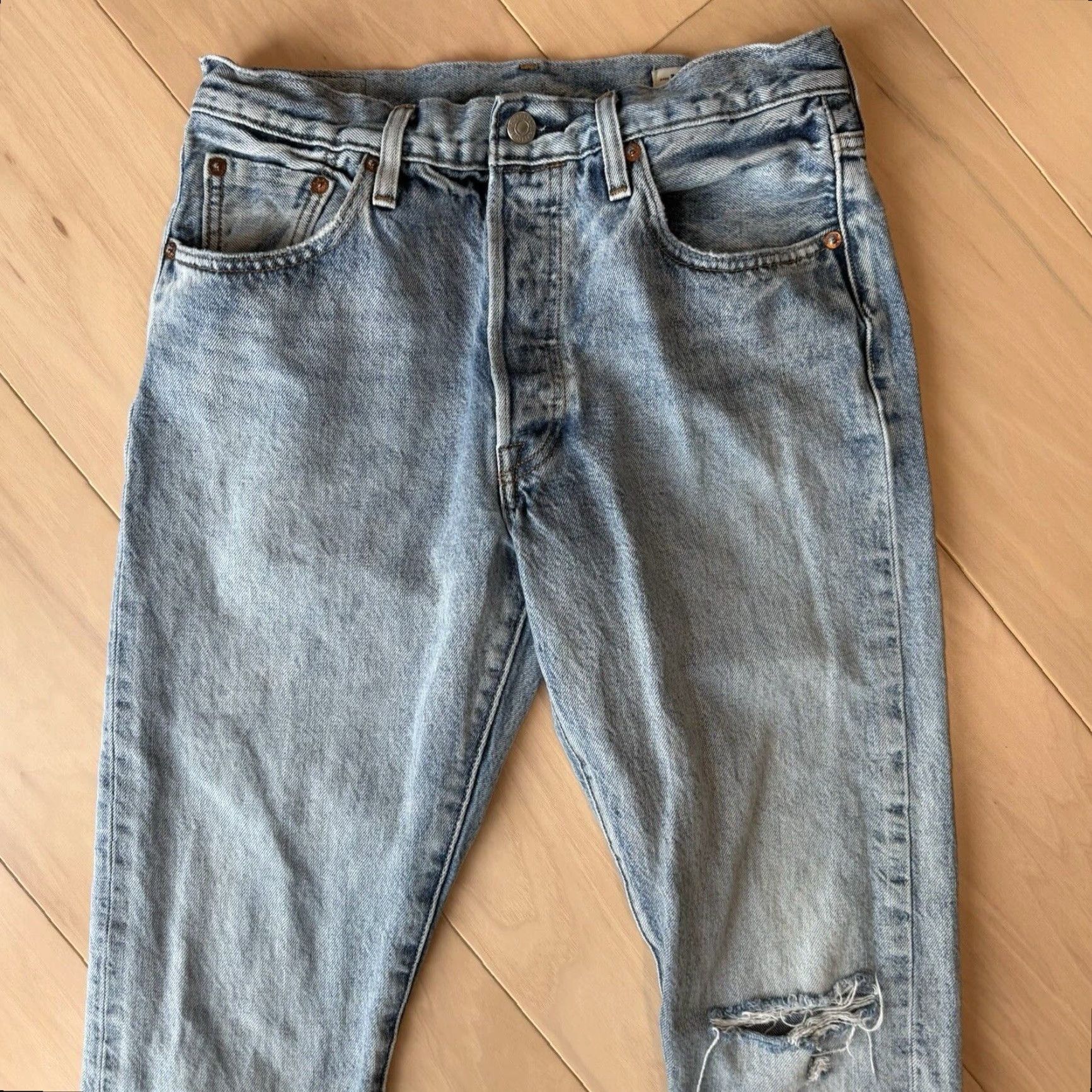 Levi's VINTAGE Levi's 501 Jeans 28x27 Blue Denim Workwear USA Western 80s Cowboy Outdoor Slim Straight Mens Size US 28 / EU 44 - 3 Thumbnail
