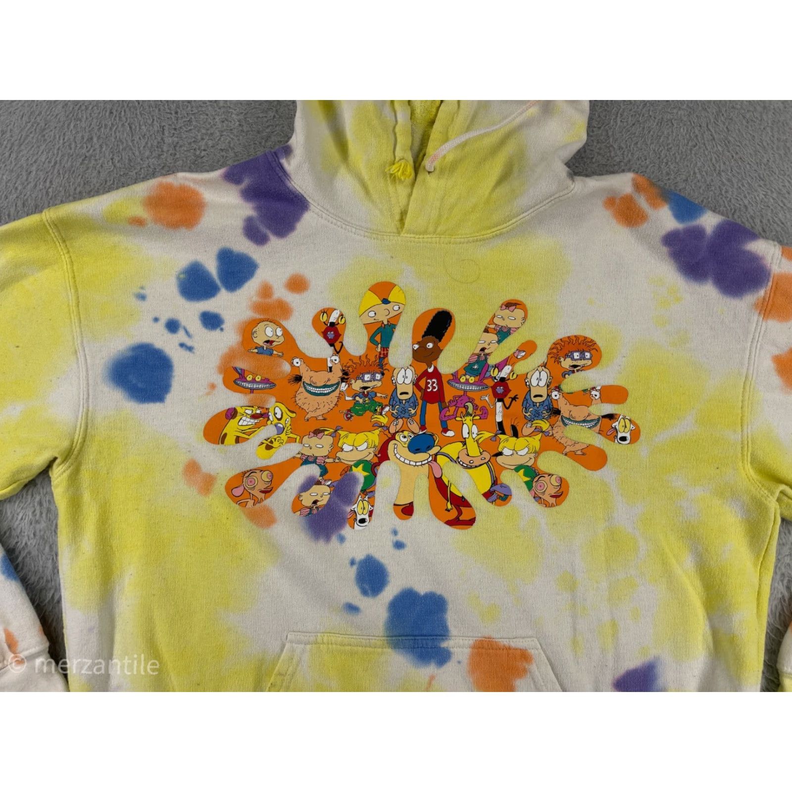Nickelodeon Nickelodeon Womens Hoodie 1X Yellow Jersey Polyester 90's Cartoon Characters Hooded Oversized Pullover Size XL / US 12-14 / IT 48-50 - 5 Thumbnail