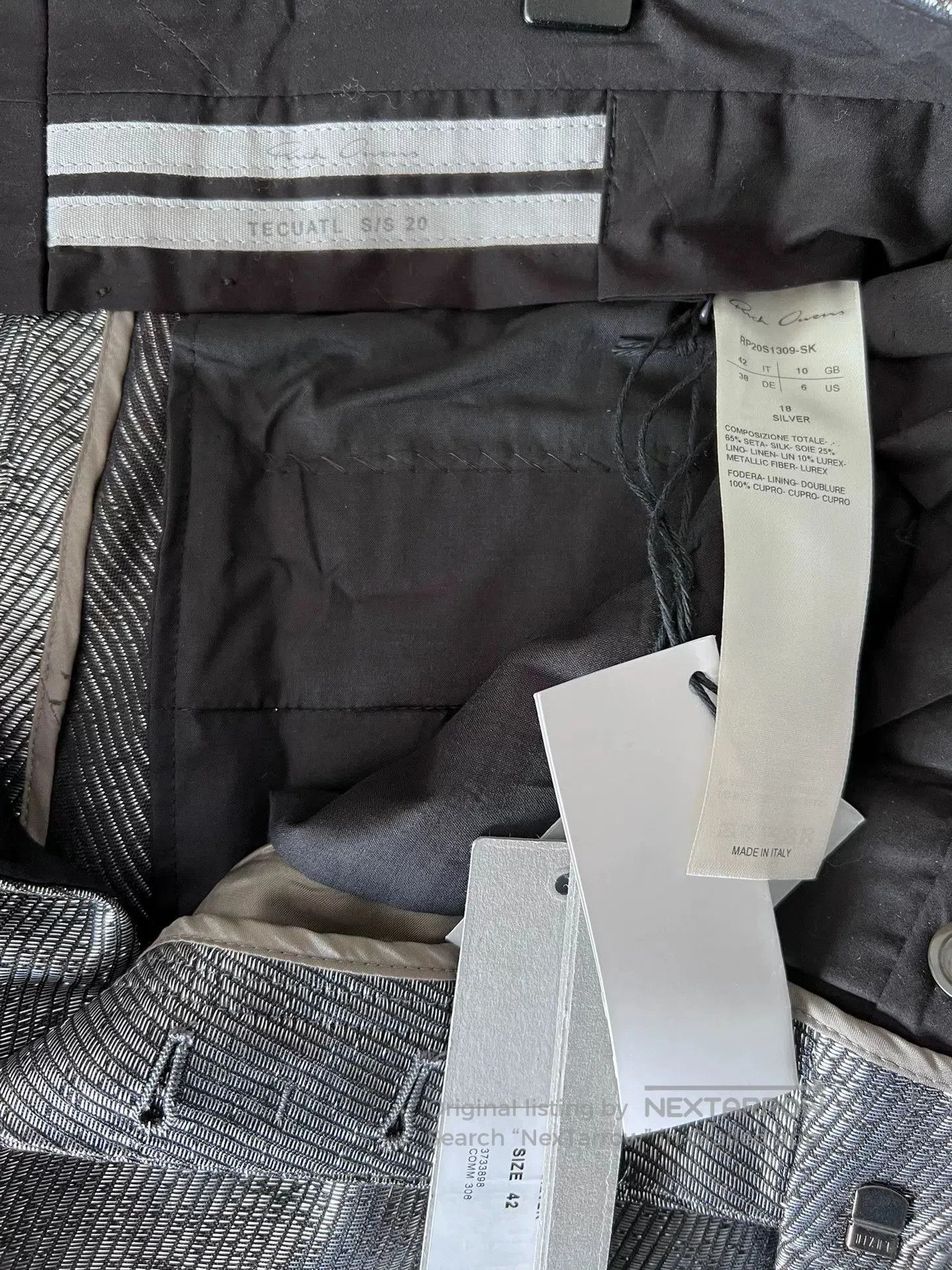 Rick Owens stylish silver cropped pants by rick owens. Size US 27 - 6 Thumbnail