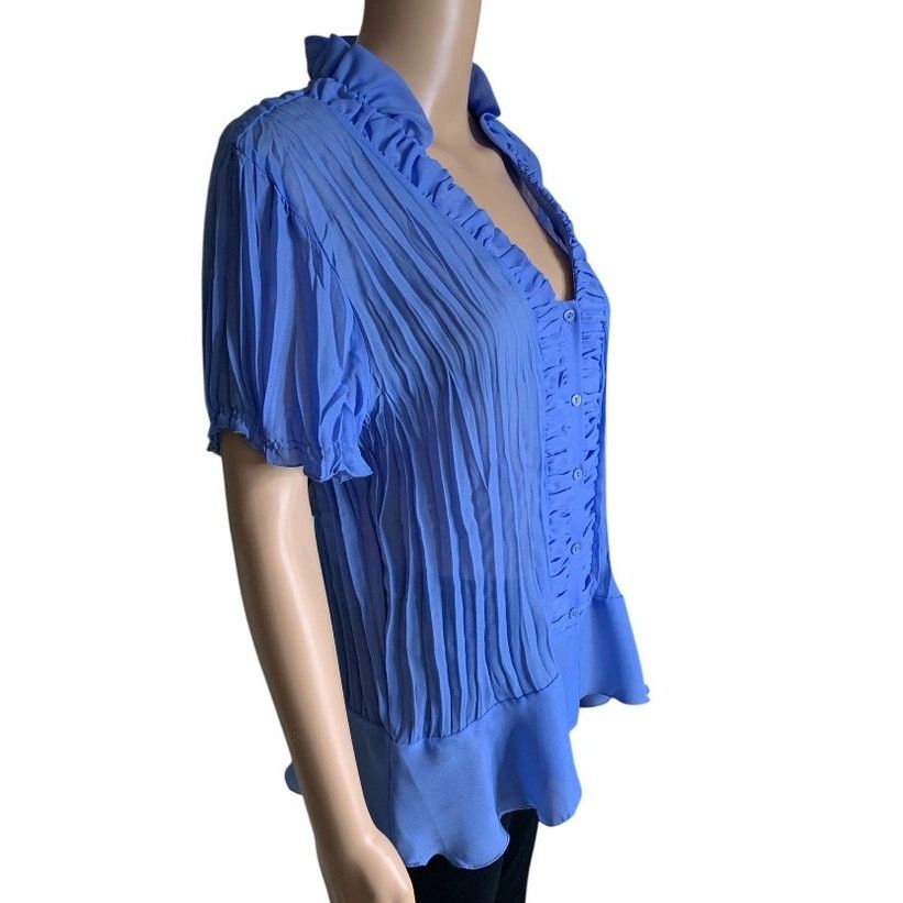 Vintage Vintage 90's Bethany Women's XL Purple Top Semi Sheer V-Neck Size XL / US 12-14 / IT 48-50 - 1 Thumbnail