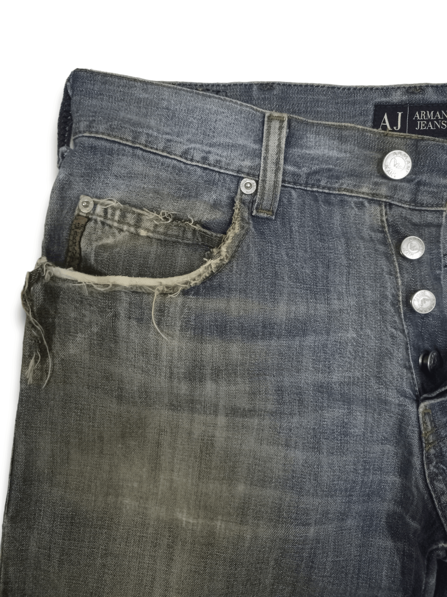 Armani Vintage Armani Distressed Flare Jeans Size US 30 / EU 46 - 6 Thumbnail