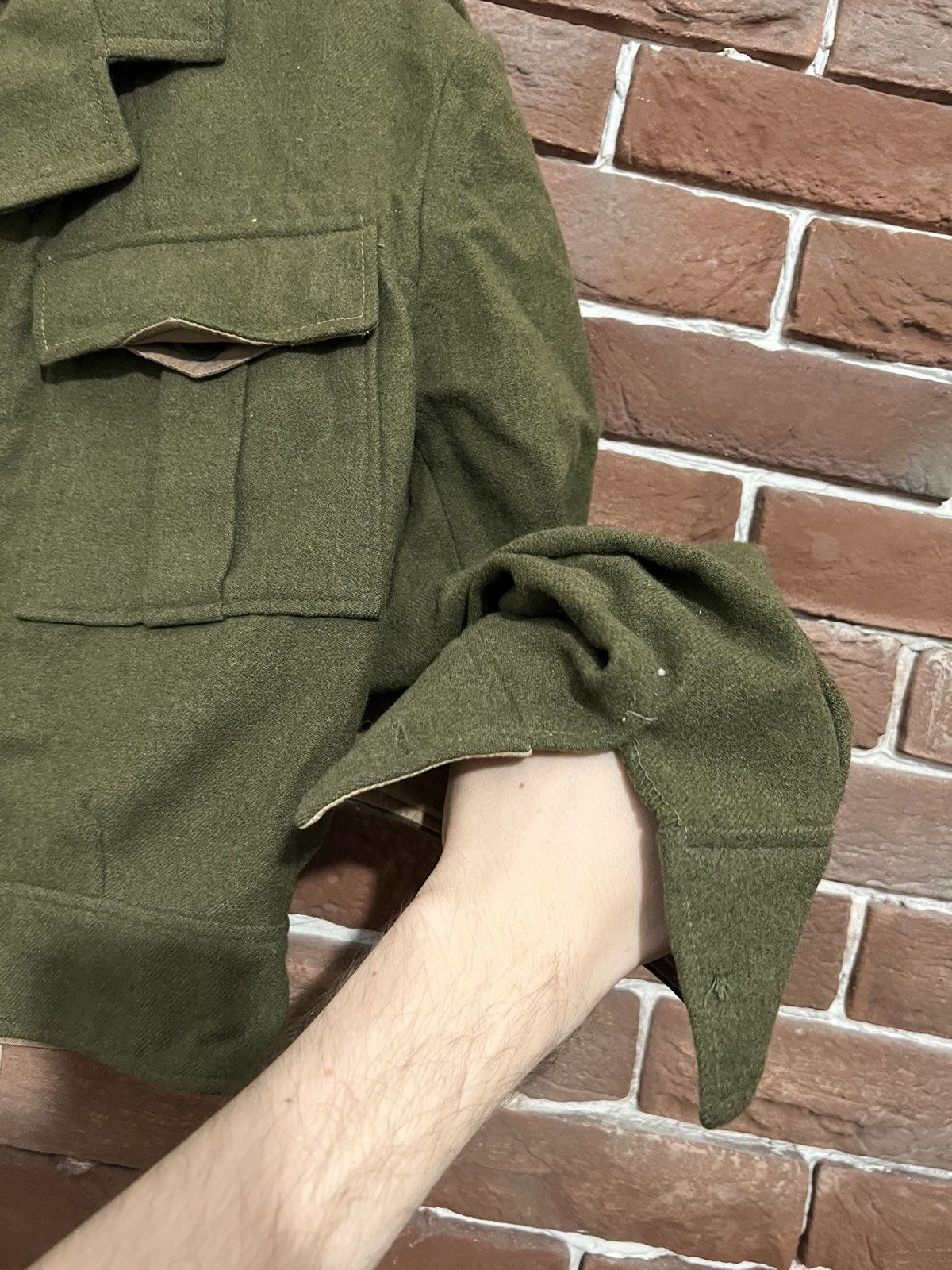 Vintage Vintage 50s Wool Olive Military Jacket Workwear Cropped Size US S / EU 44-46 / 1 - 5 Thumbnail