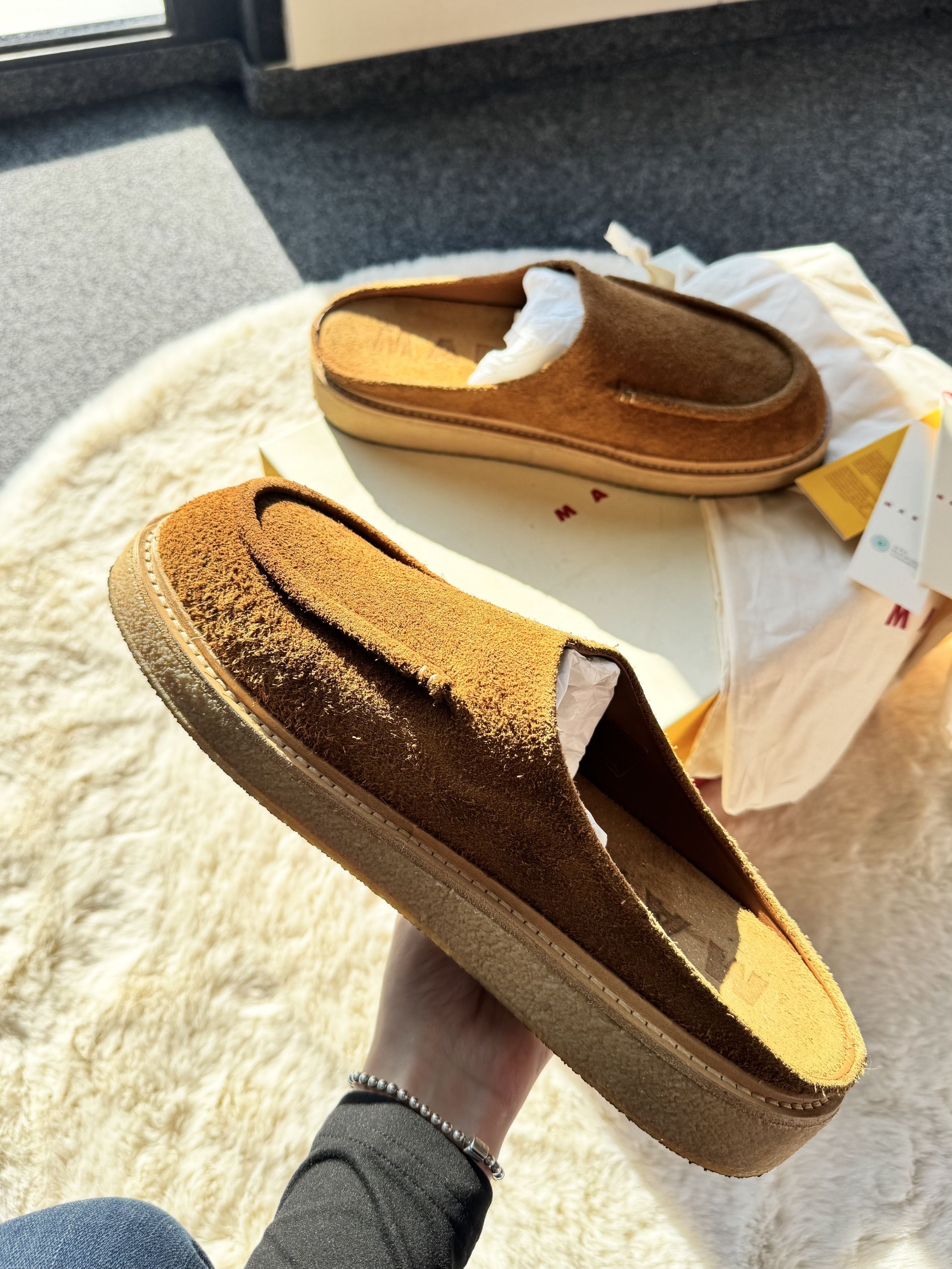 Marni Marni suede slip-on flip-flops 44 camel Size US 11 / EU 44 - 2 Thumbnail