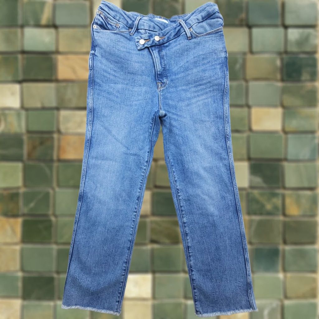 Good American Good American Jeans Size 10 30 Blue Stretch High Rise Denim Straight Regular Women XS? Bump Size 32" / US 10 / IT 46 - 1 Thumbnail