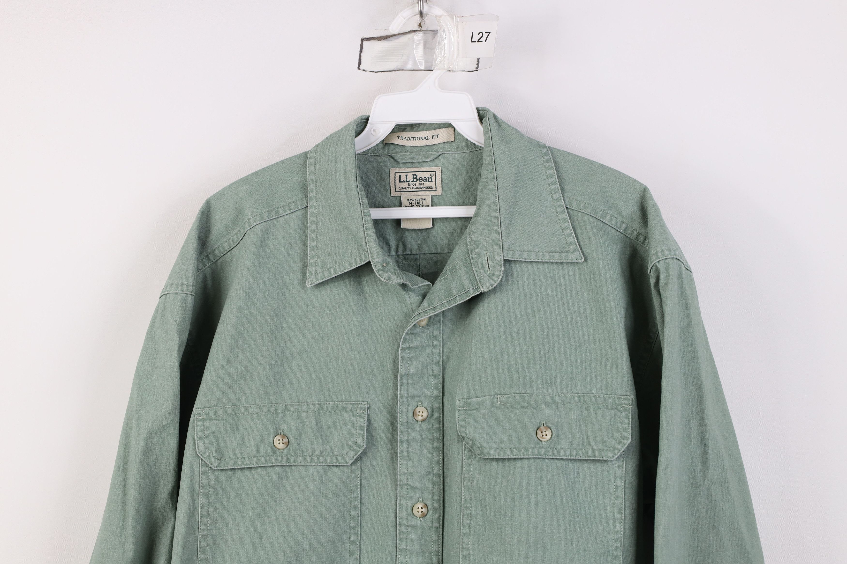 L.L. Bean Vintage 90s LL Bean Stonewash Safari Bush Poplin Shirt Size US M / EU 48-50 / 2 - 2 Thumbnail