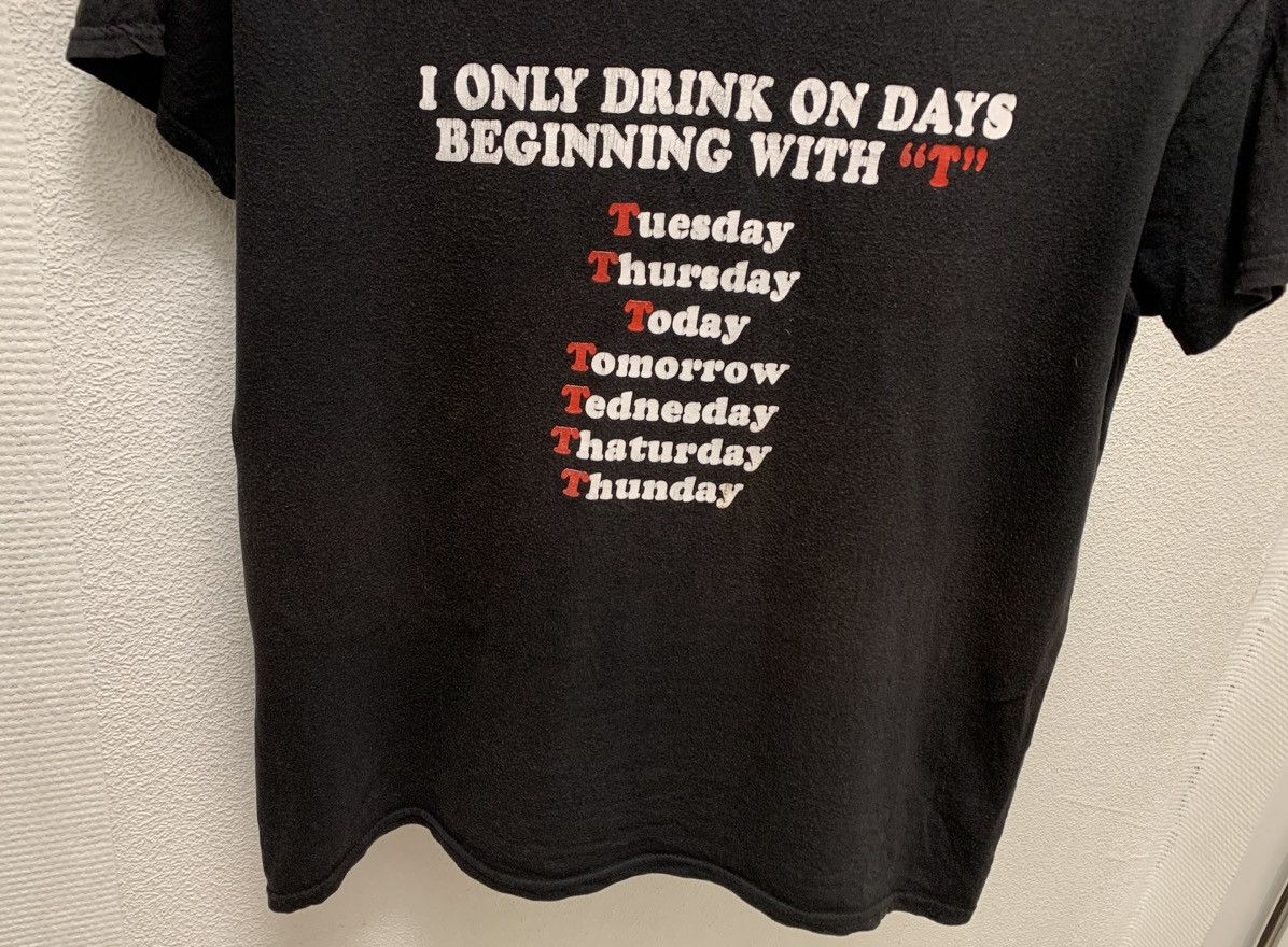 Vintage I only drink on days vintage funny humor Vodka t-shirt L Xl Size US L / EU 52-54 / 3 - 3 Thumbnail