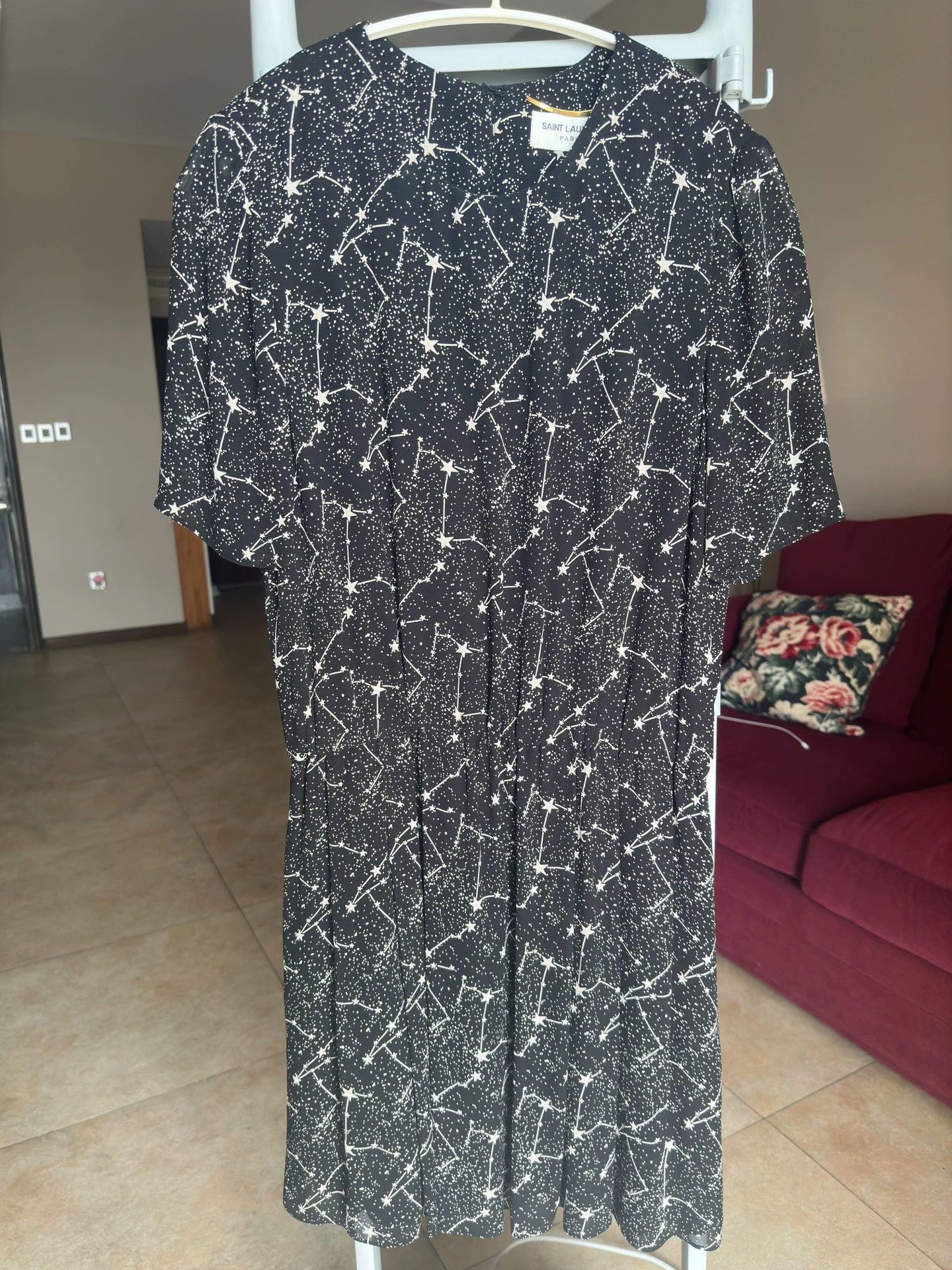 Saint Laurent Paris Saint Laurent Paris Constellation double-layer mulberry silk dress Size US 38 / EU 54 - 1 Thumbnail