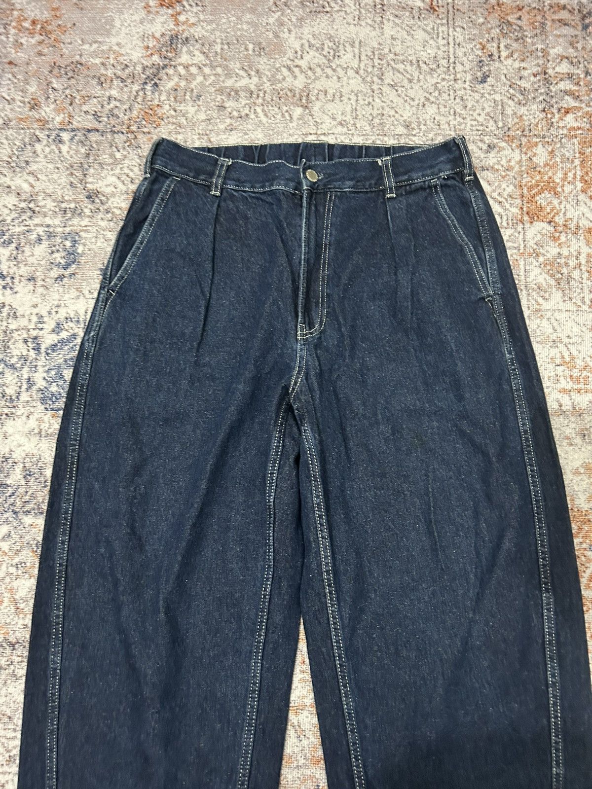 GU × Japanese Brand × Yohji Yamamoto Gu japan Wide Leg Baggy Jeans Yohji style Size US 30 / EU 46 - 6 Thumbnail