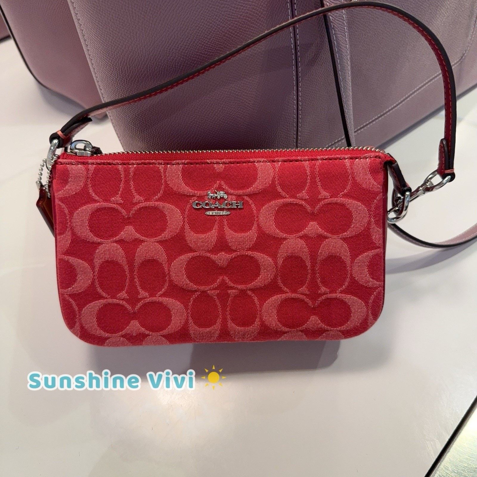 Coach NWT Coach Nolita 19 Signature CCZ48 denim/Silver/True Red Size ONE SIZE - 1 Thumbnail