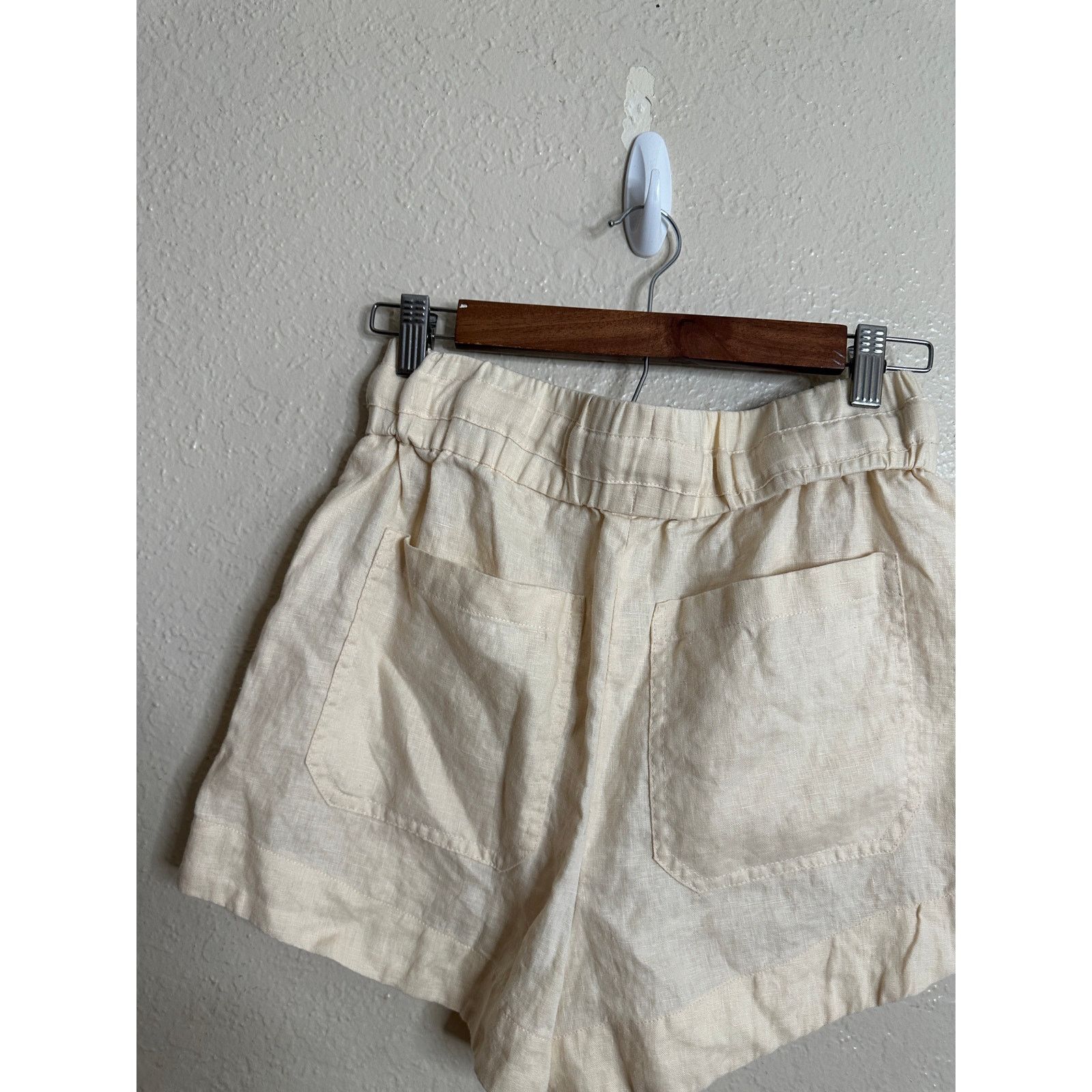 A.L.C. A.L.C Billy Shorts 100% Linen Drawstrings in Cream Womans 0 Size 25" / US 0 / IT 36 - 8 Thumbnail