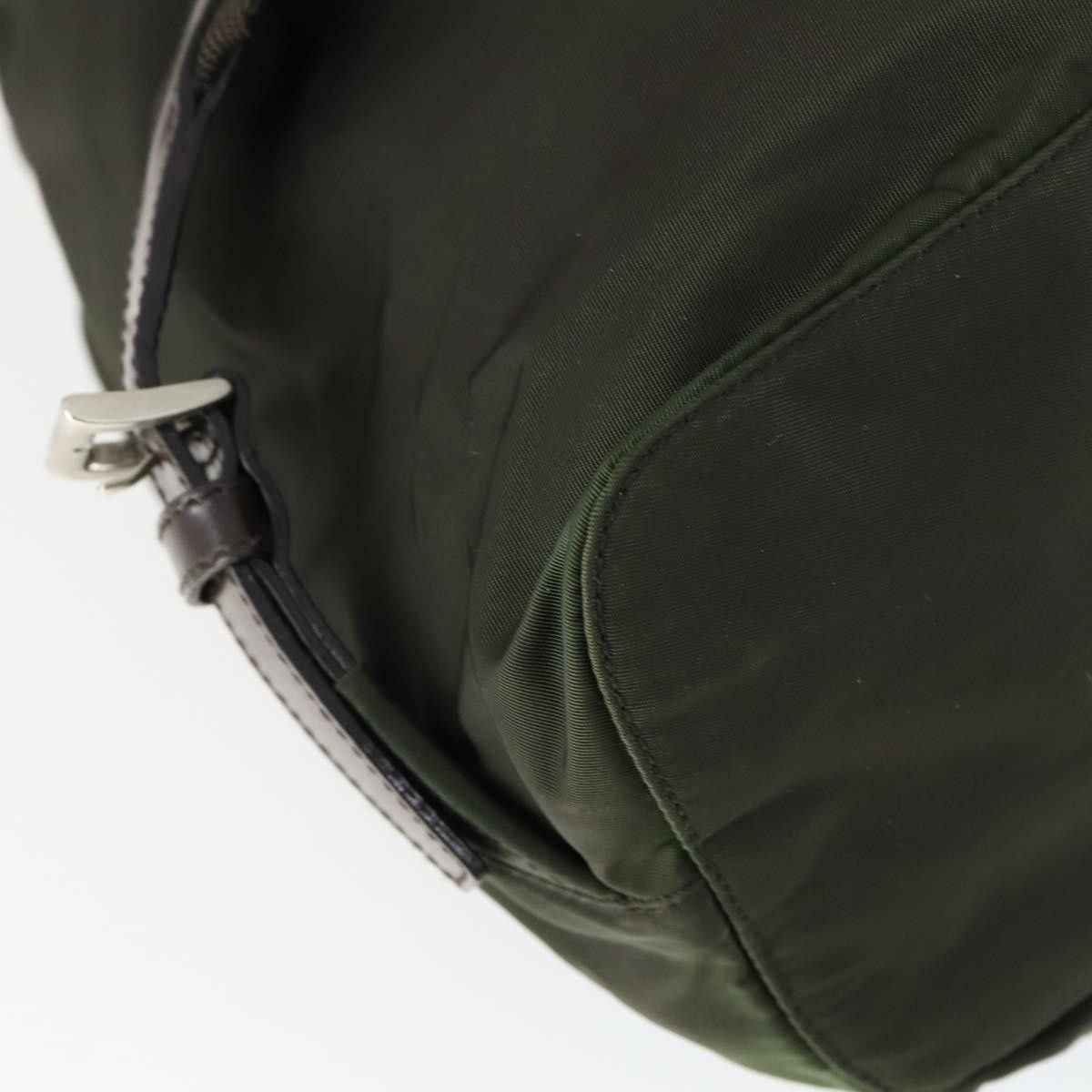Prada PRADA Backpack Nylon Khaki Silver Auth 168379 - Jerrillo Size ONE SIZE - 15 Thumbnail
